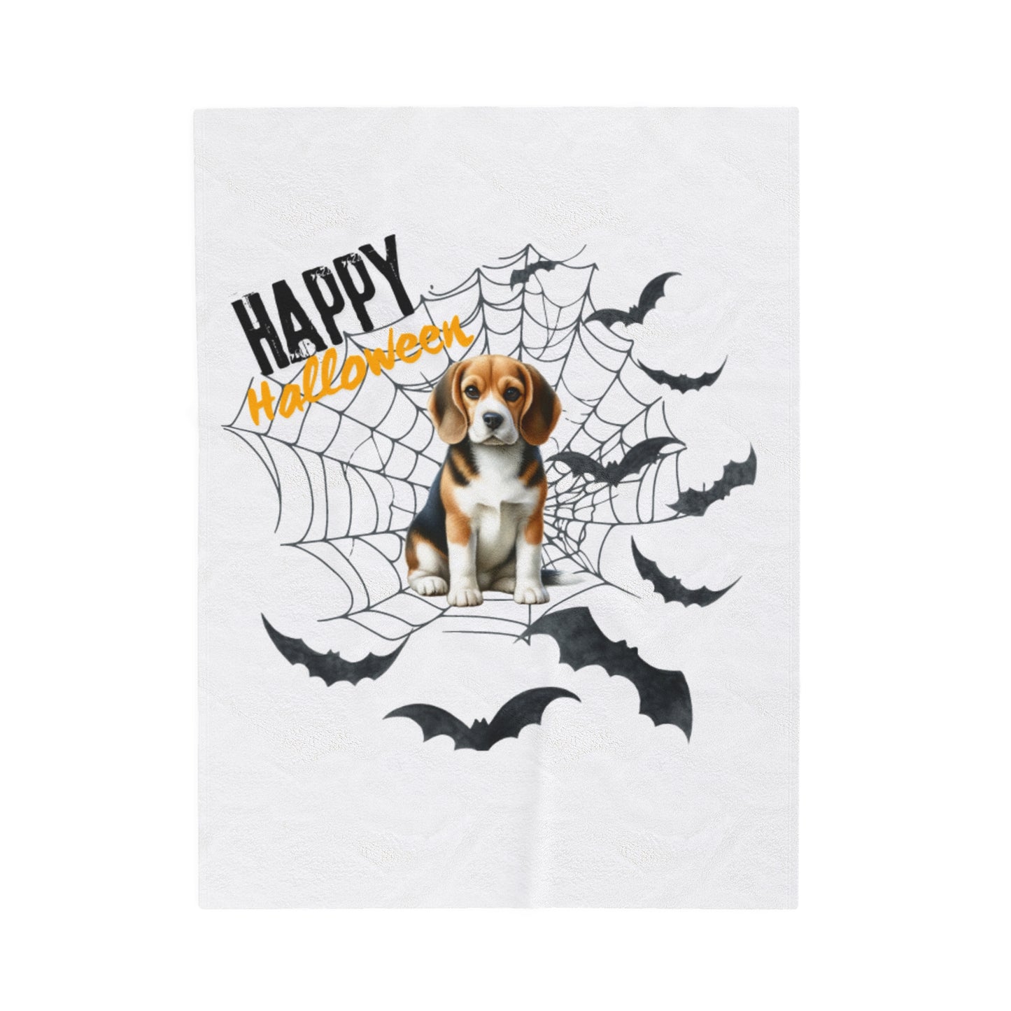 Velveteen Plush Blanket - Beagle Halloween