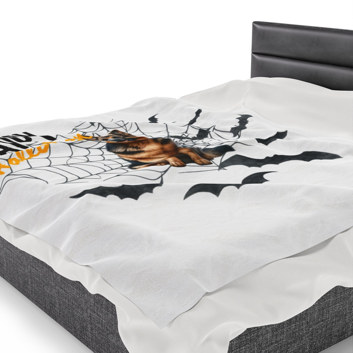 Velveteen Plush Blanket - German Shepard Halloween