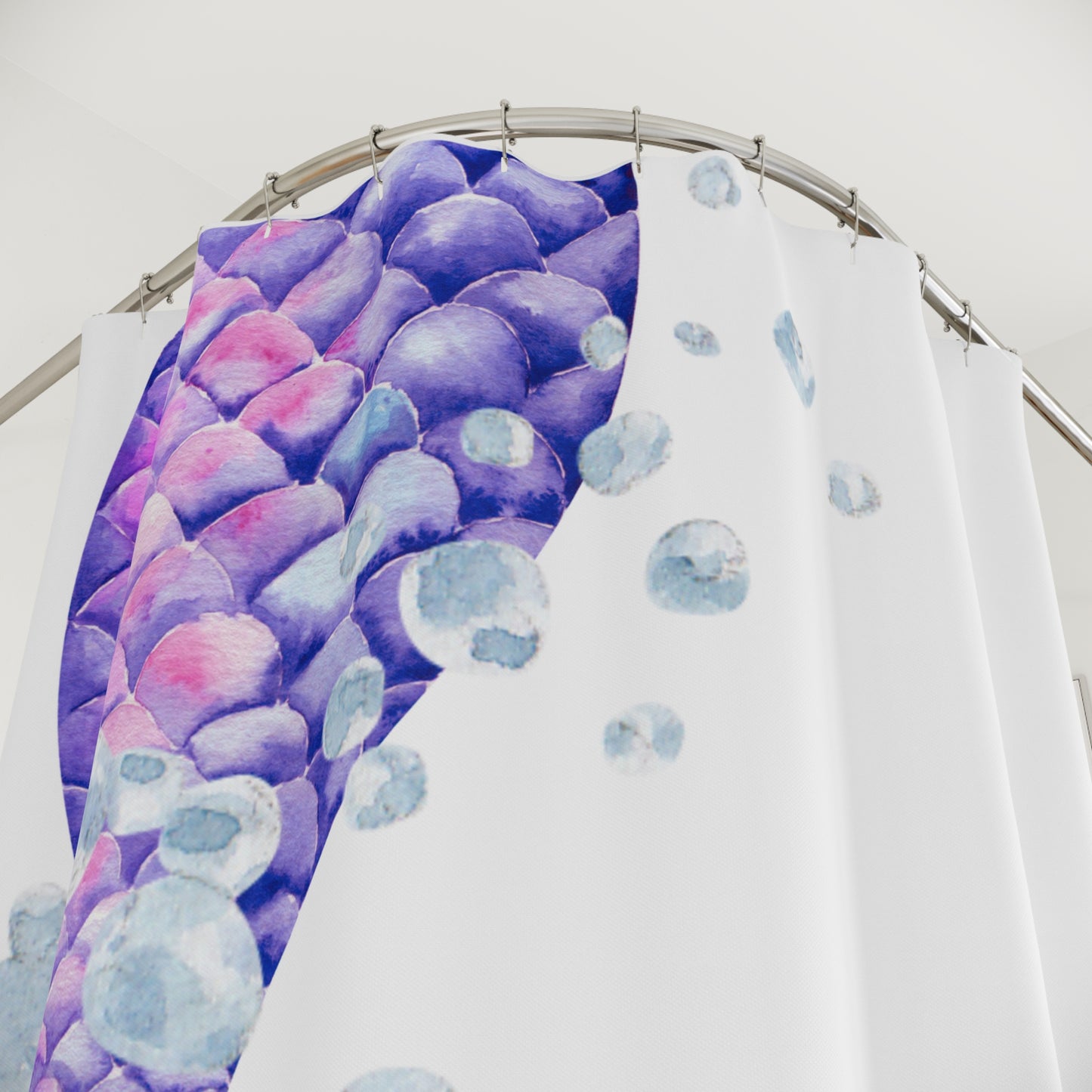 Shower Curtain - Mermaid Tail and Bubbles