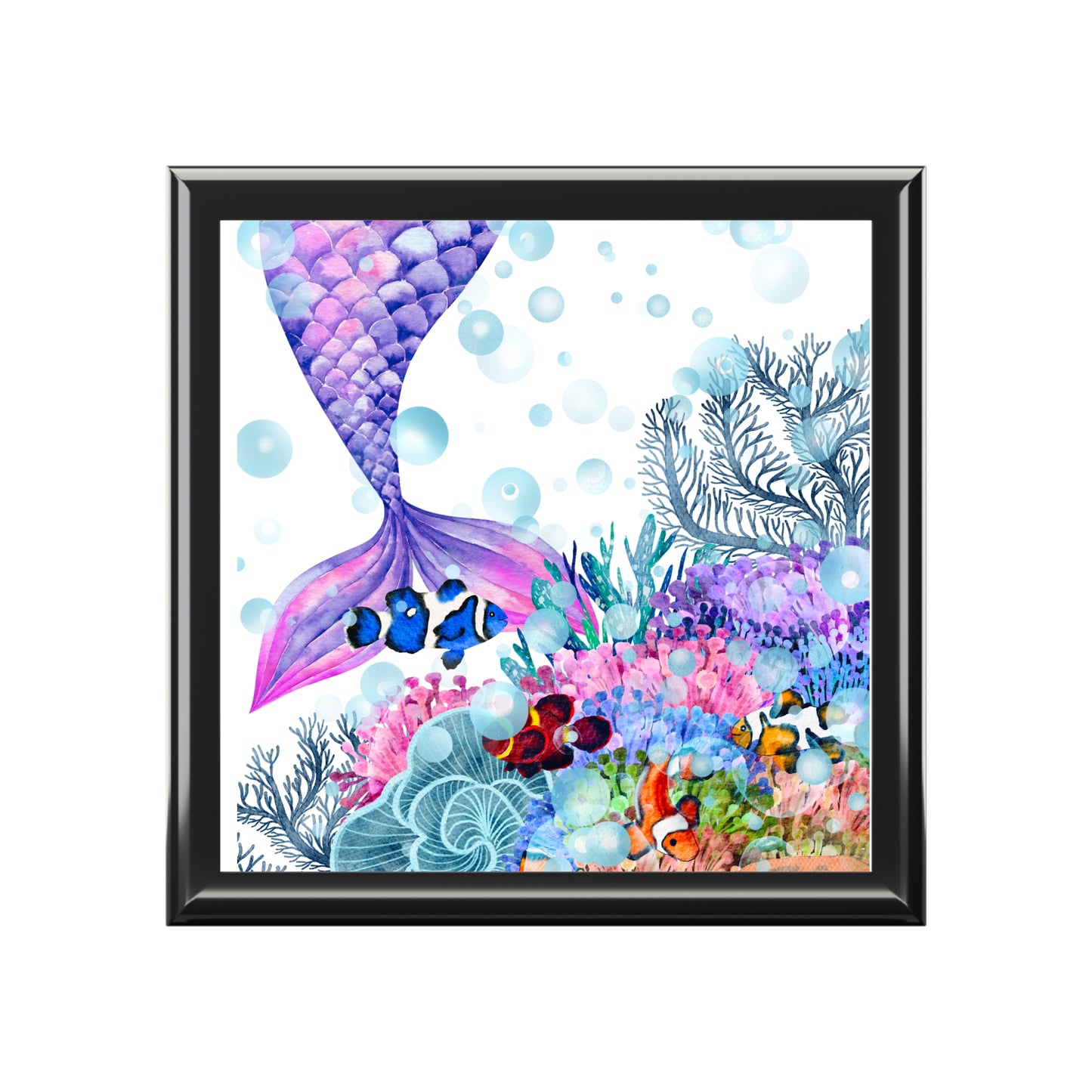 Jewelry Box – White Ceramic Mermaid Tail under the sea