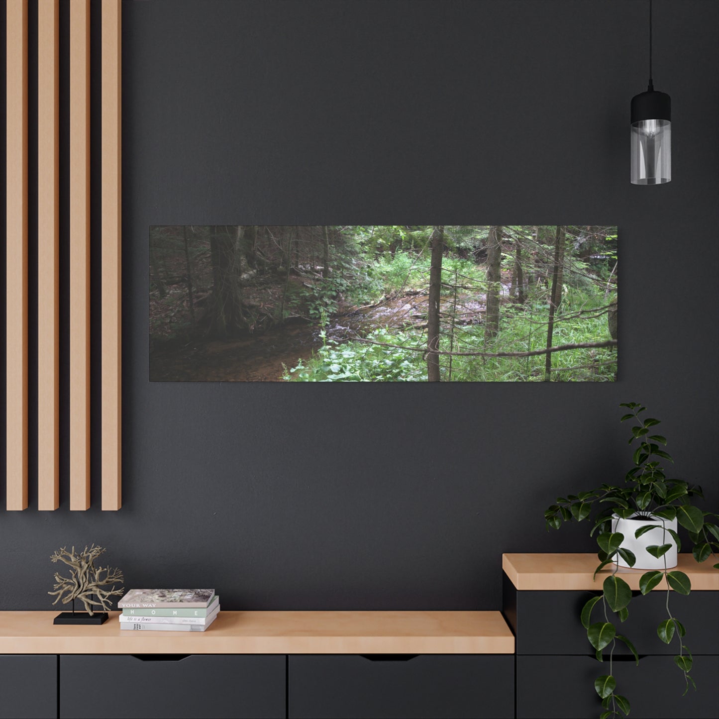 Down Stream from the falls 60" X 20" Matte Canvas, Stretched, 1.25"