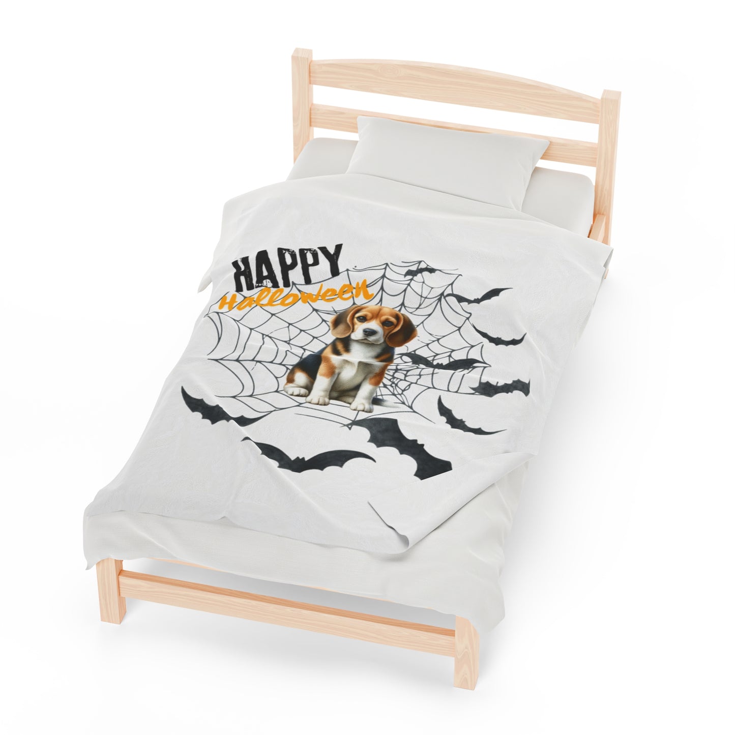 Velveteen Plush Blanket - Beagle Halloween
