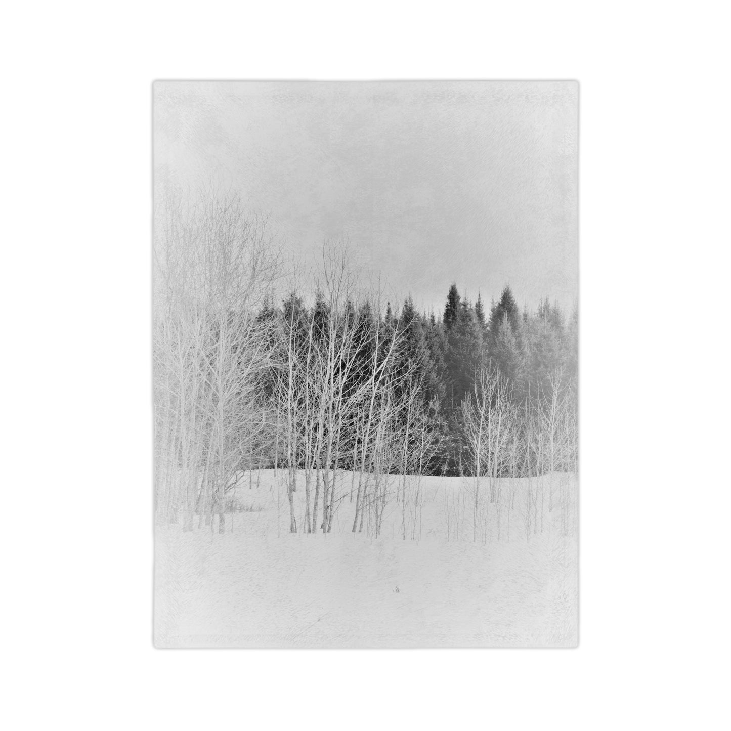 Velveteen Minky Blanket - Winter tree line