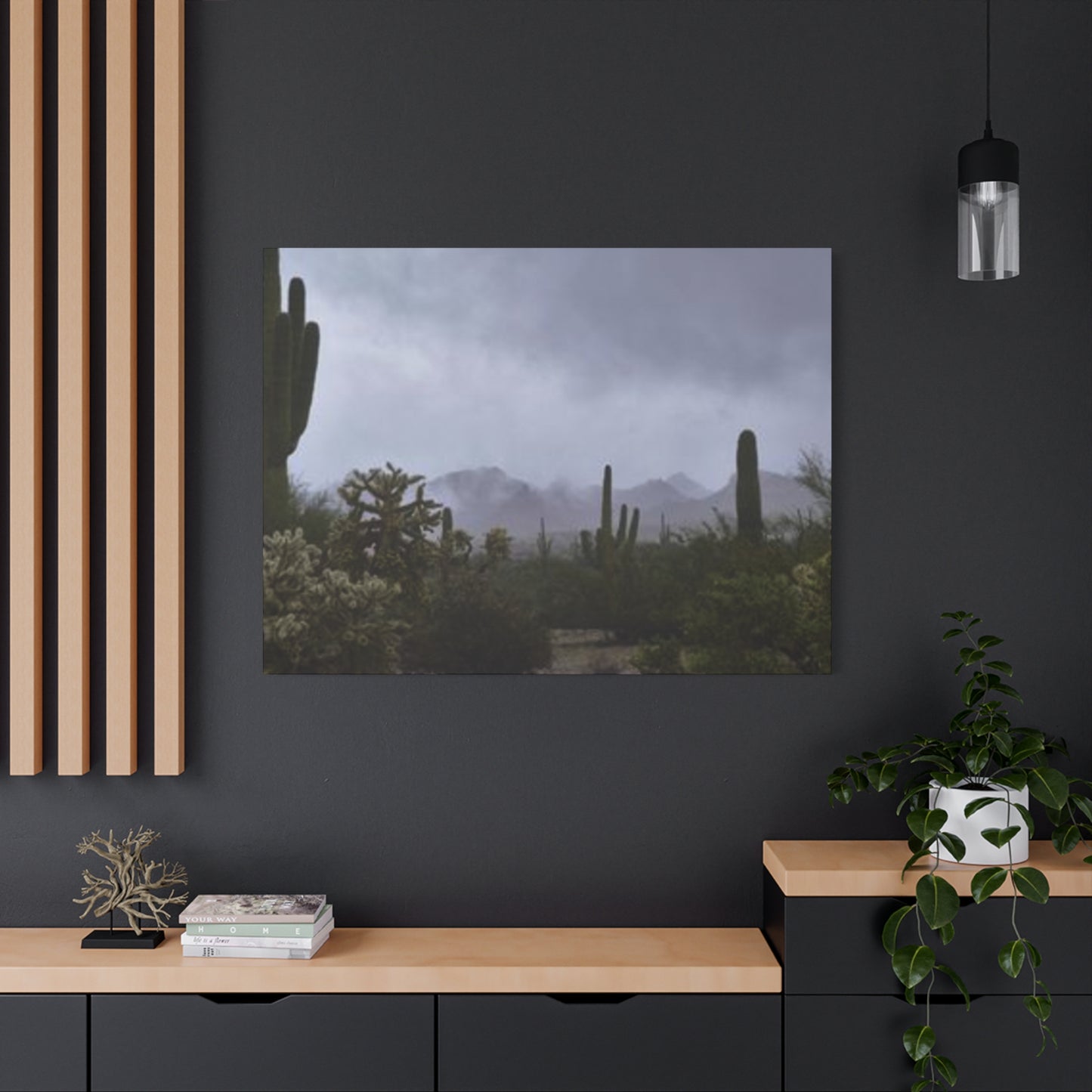 Foggy Desert Matte Canvas, Stretched, 1.25" 48" x 24", 32", 36"