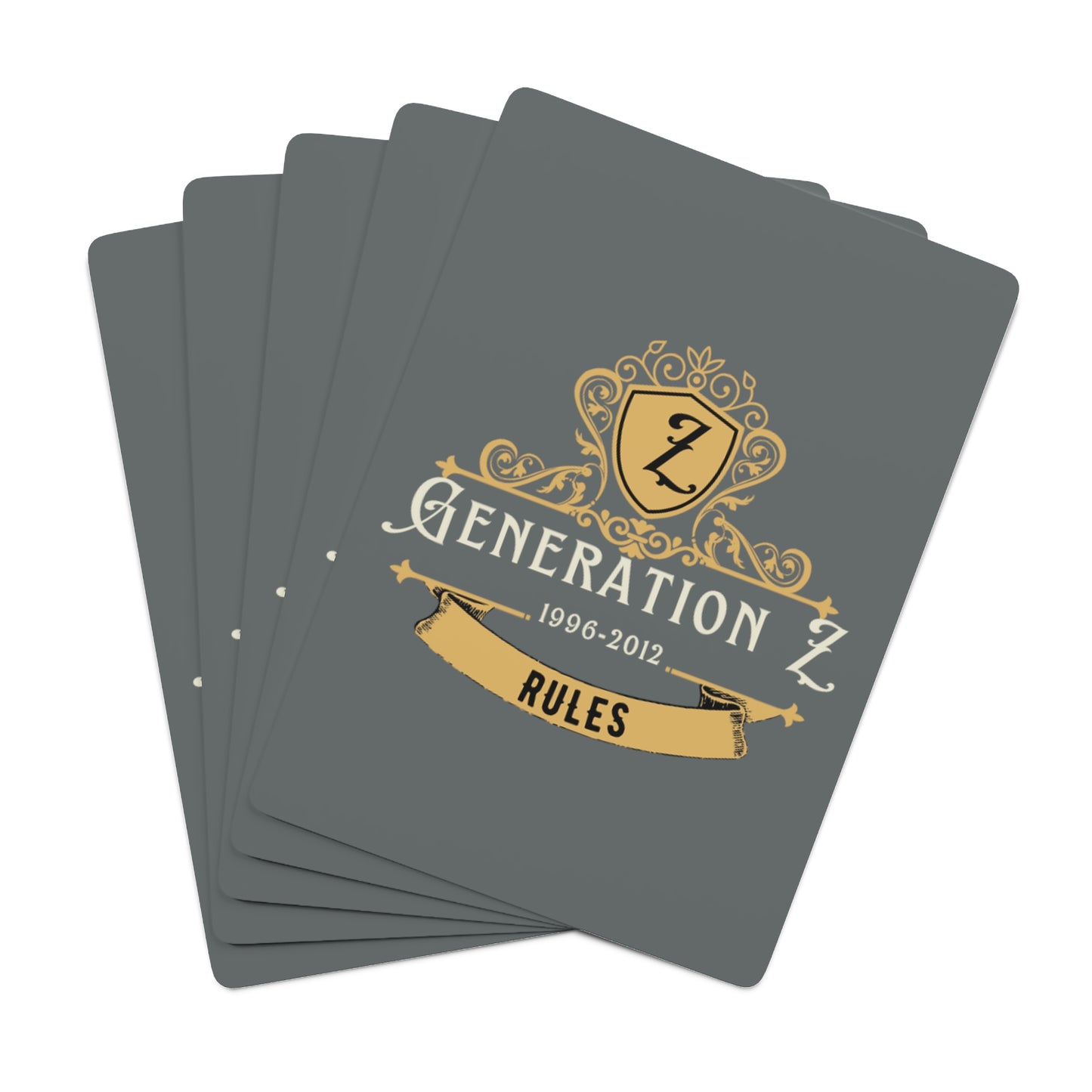 Grey Poker Cards Gen Z