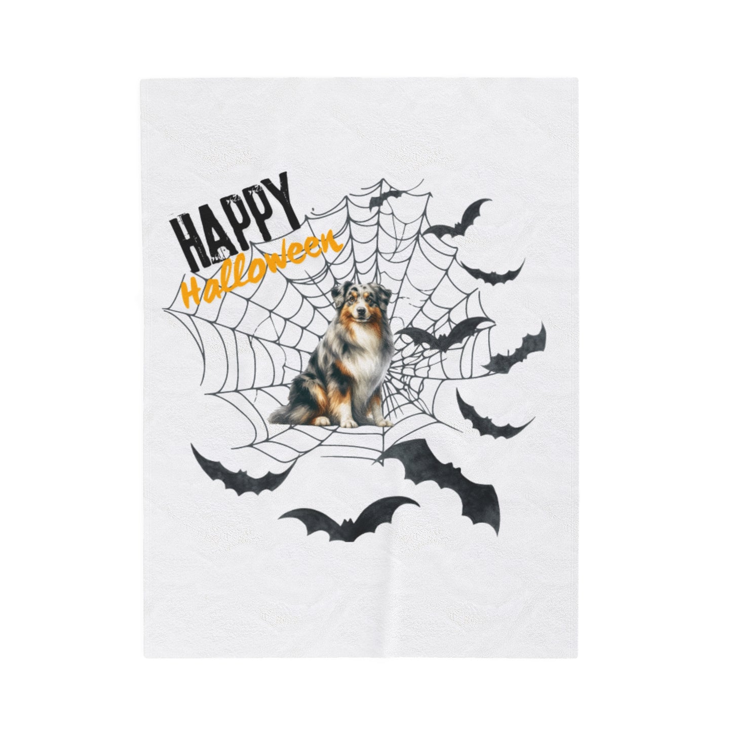 Velveteen Plush Blanket - Australian Shepard Halloween