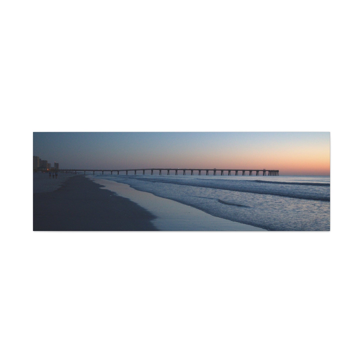 Blue hour at the pier 60" X 20" Matte Canvas, Stretched, 1.25"