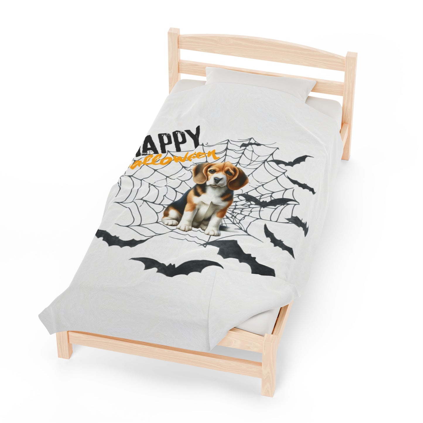 Velveteen Plush Blanket - Beagle Halloween