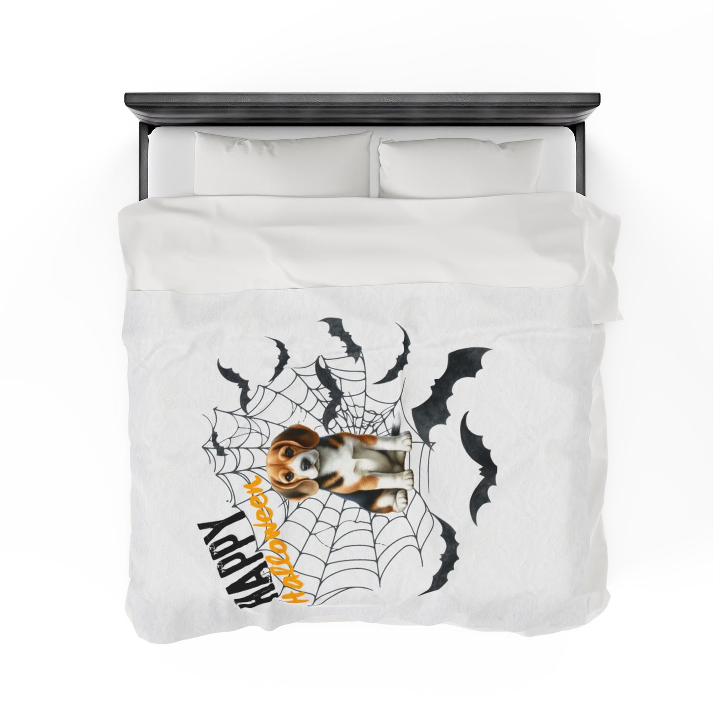 Velveteen Plush Blanket - Beagle Halloween