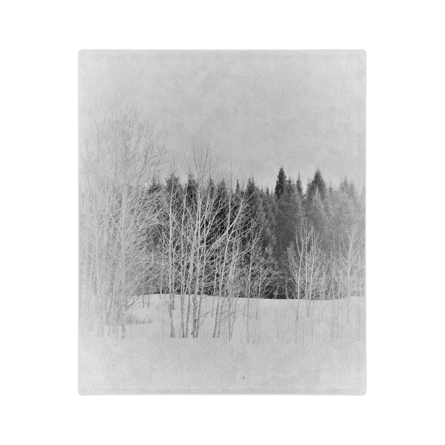 Velveteen Minky Blanket - Winter tree line