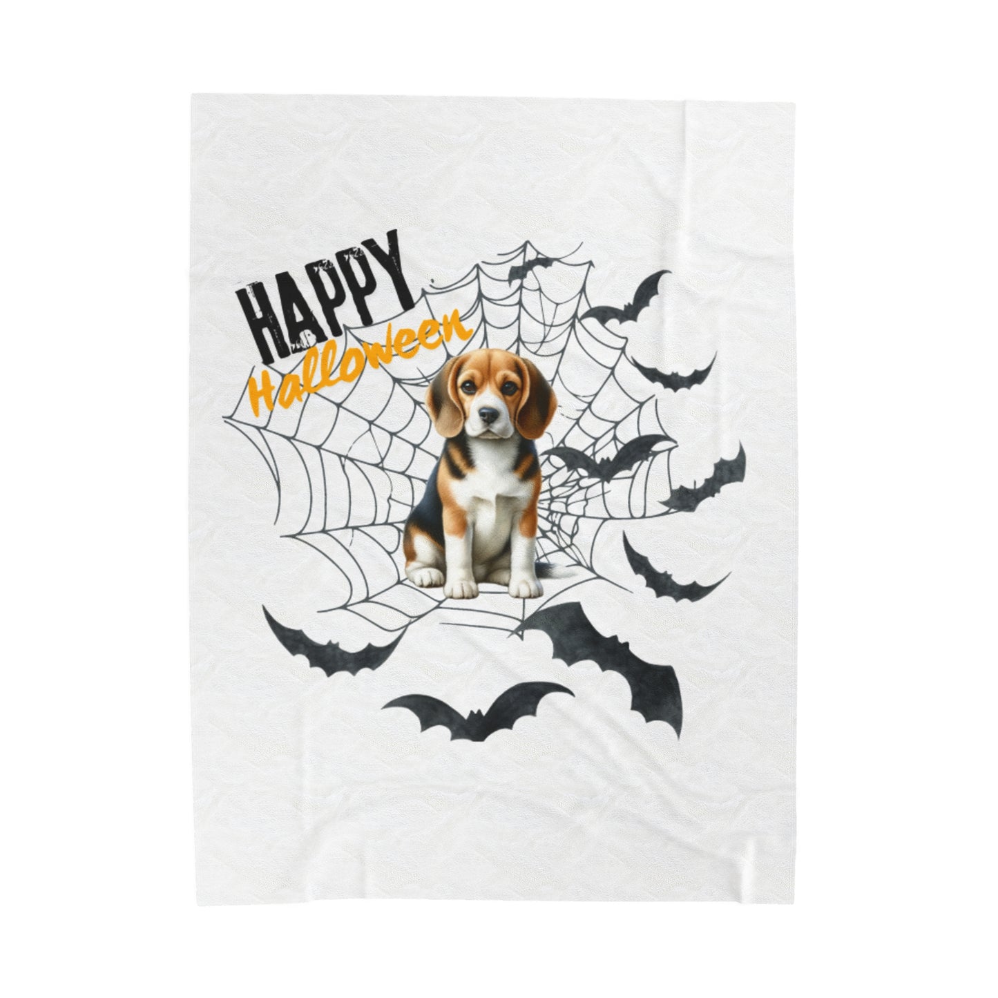 Velveteen Plush Blanket - Beagle Halloween