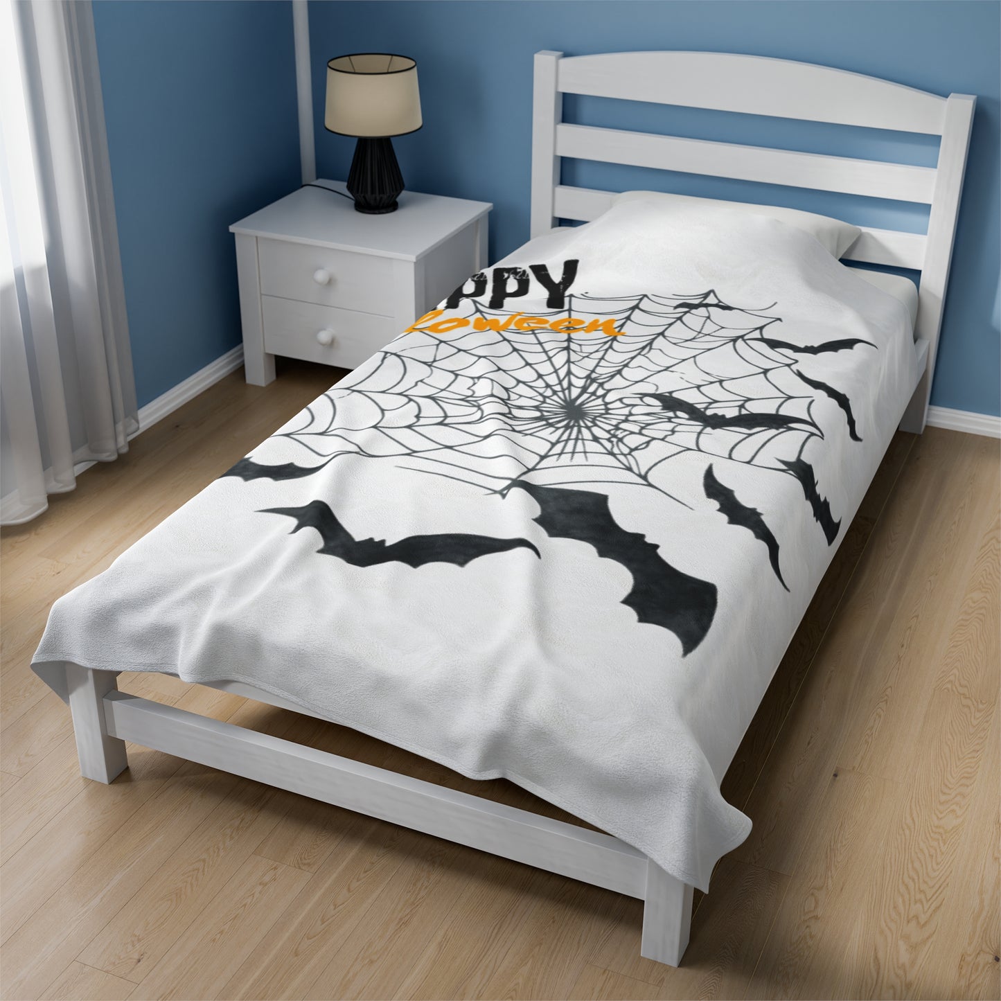 Personalize Velveteen Plush Blanket - Happy Halloween