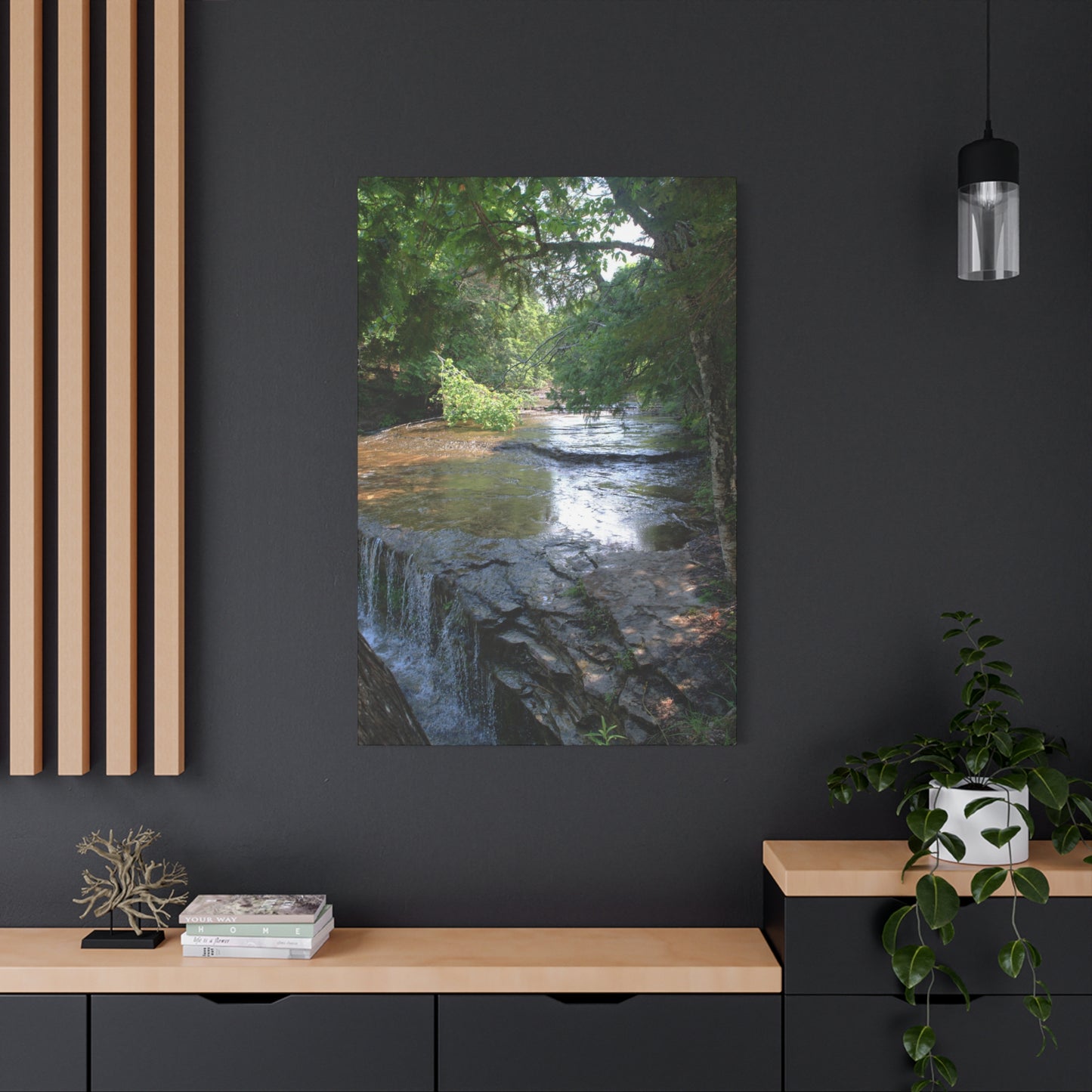 Agate waterfall right Matte Canvas, Stretched, 1.25" 48" x 16", 48" x 24", 48" x 32", 48" x 36" Vertical