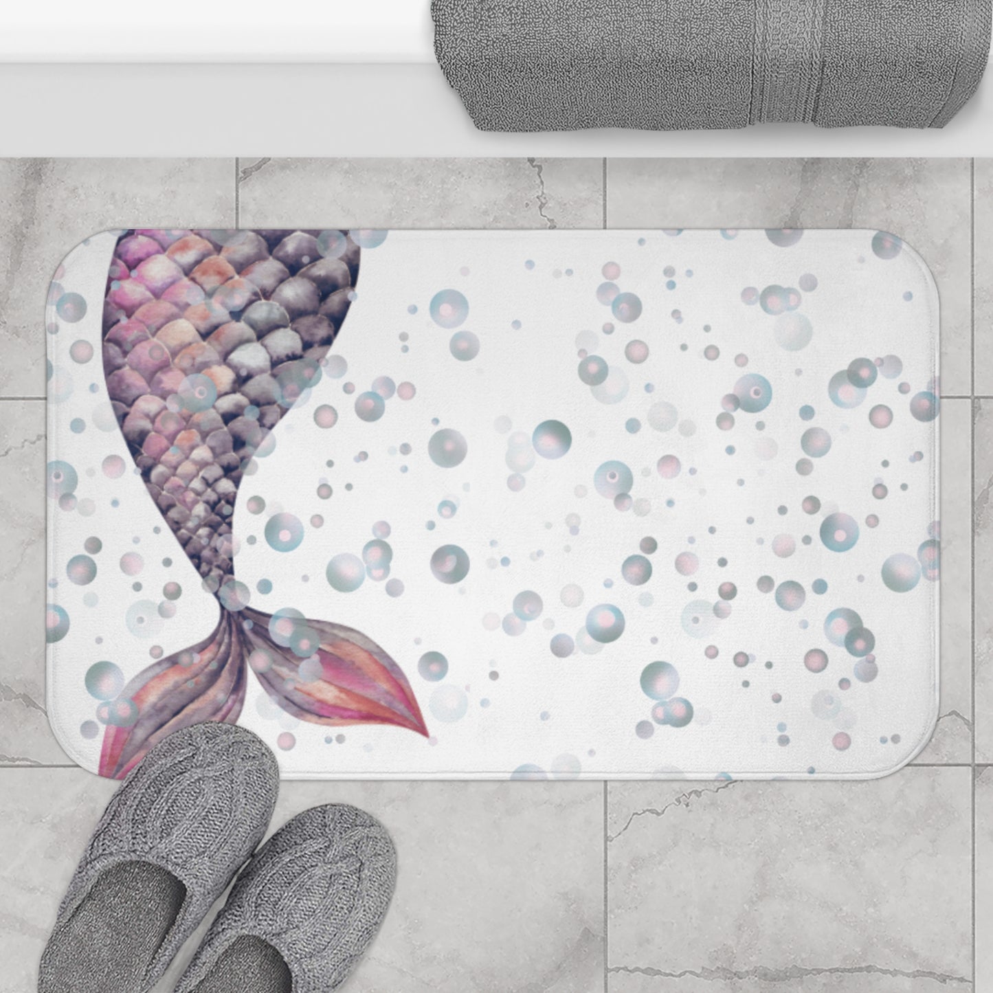 Bath mat - Nordic Mermaid Tale and Bubbles