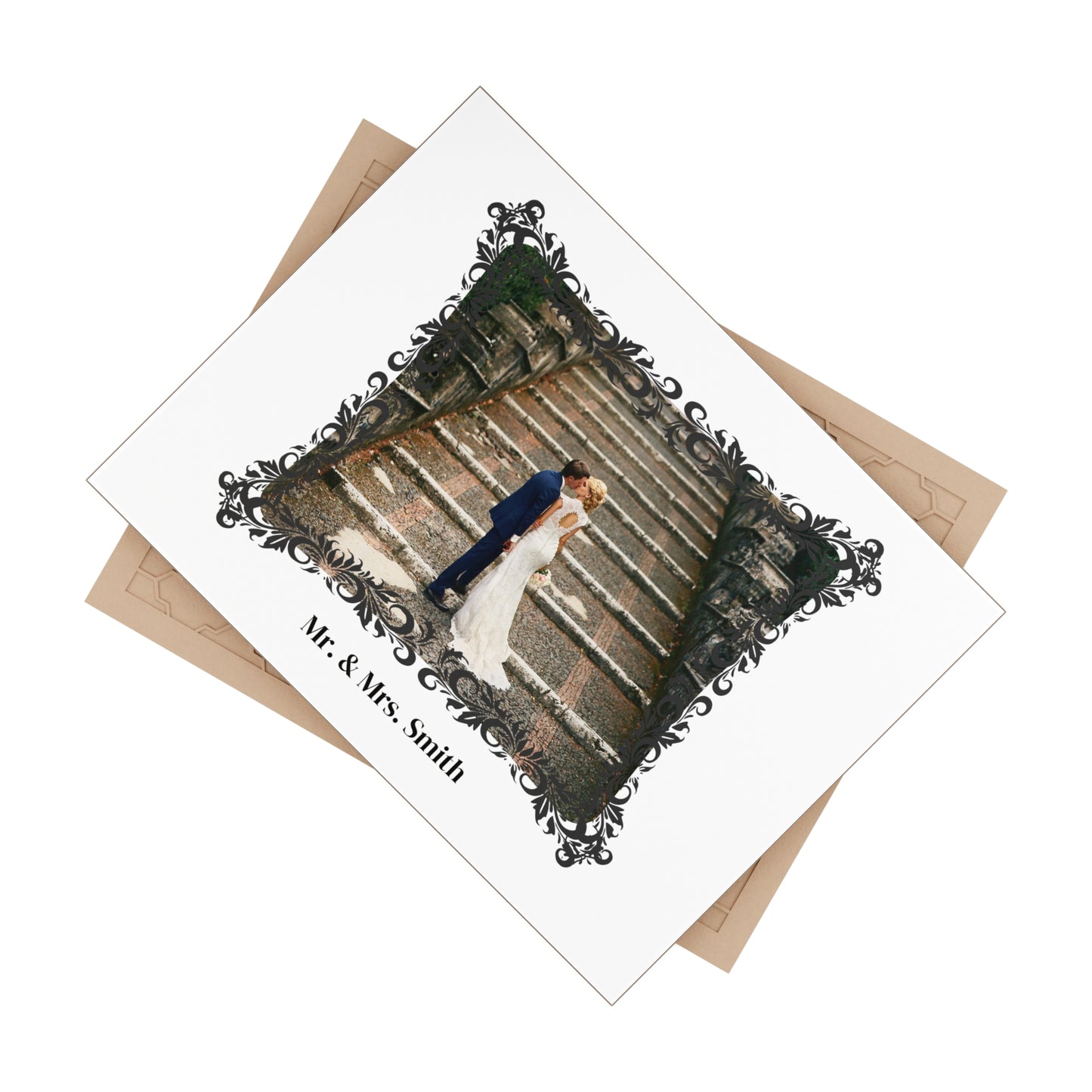 Personalized Ceramic Photo Tile - Wedding, with Name