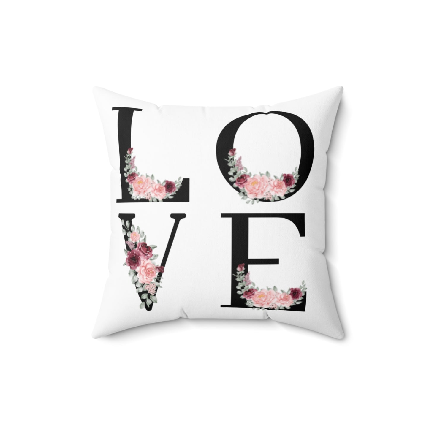 Spun Polyester Square Pillow Love