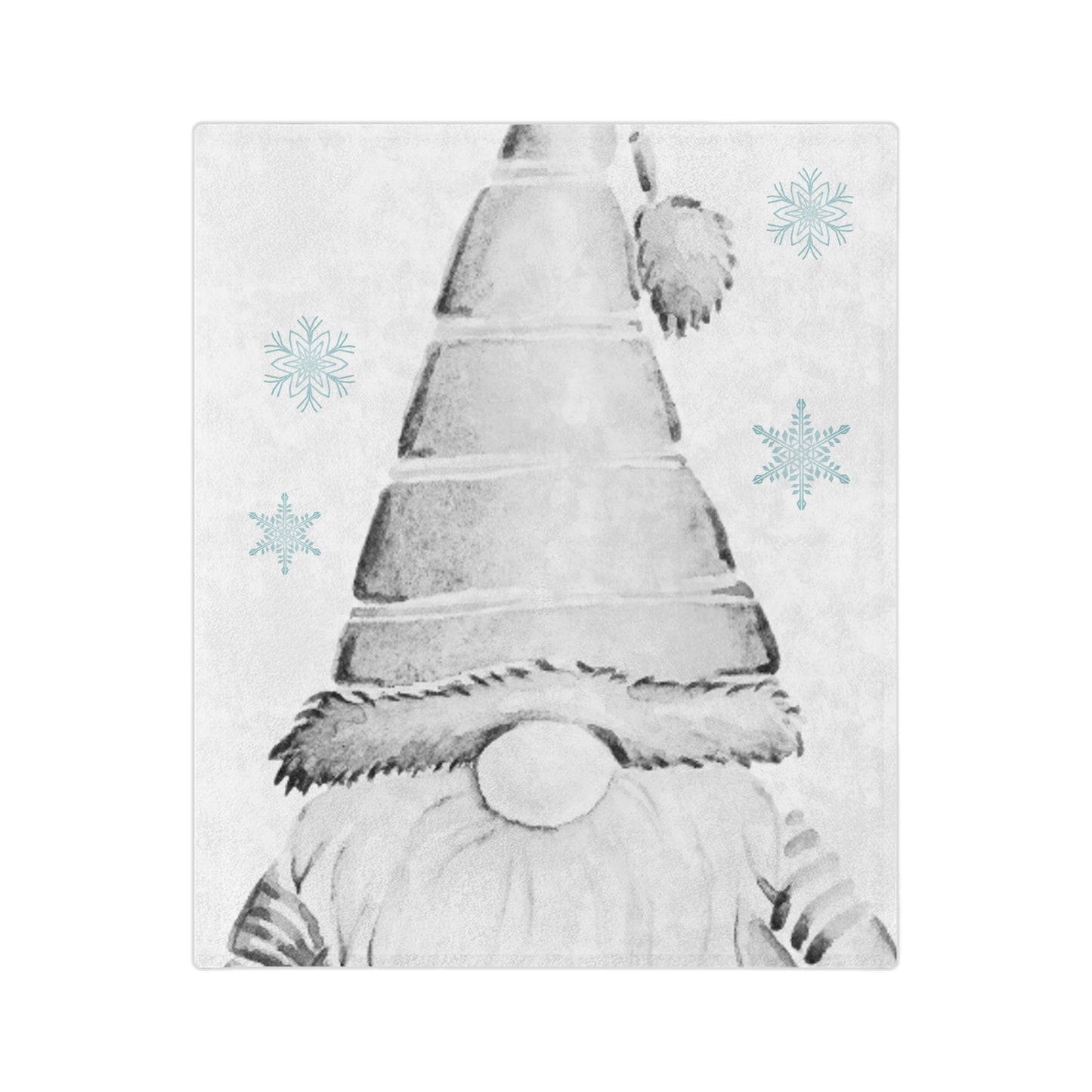 Velveteen Minky Blanket - Gnome and snow flakes