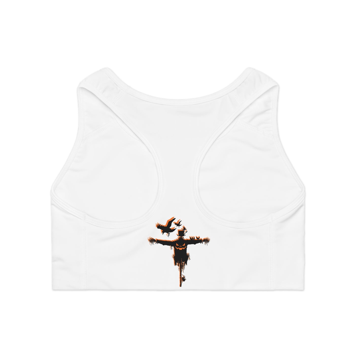 Scarecrow Chic Halloween Sports Bra – Spooky Meets Sporty