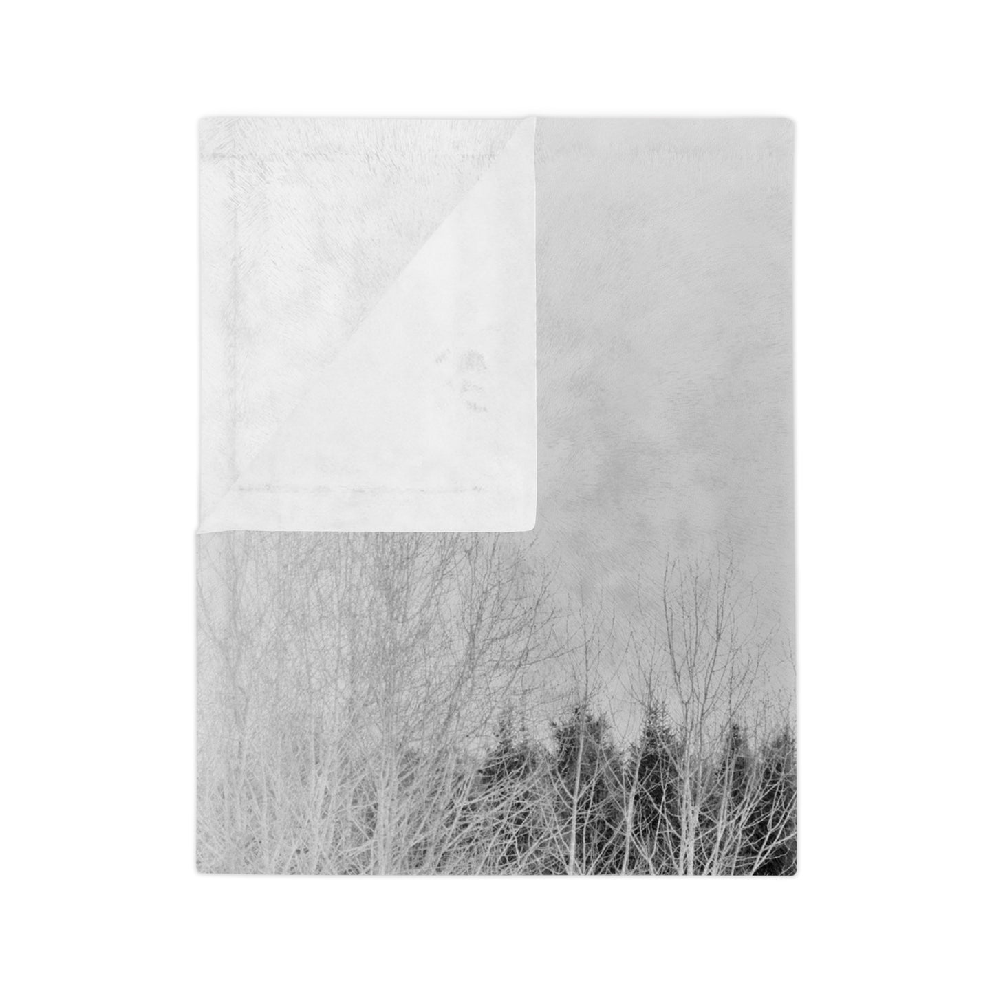 Velveteen Minky Blanket - Winter tree line