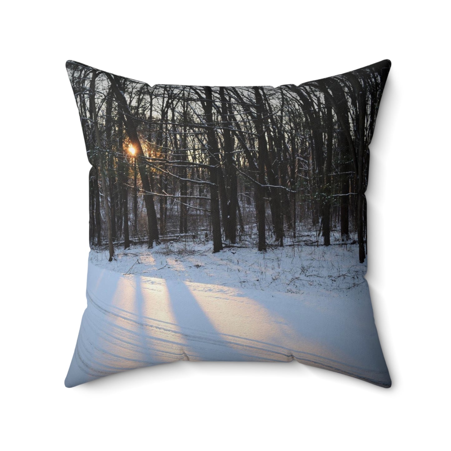 Spun Polyester Square Pillow Winter Sun Beams