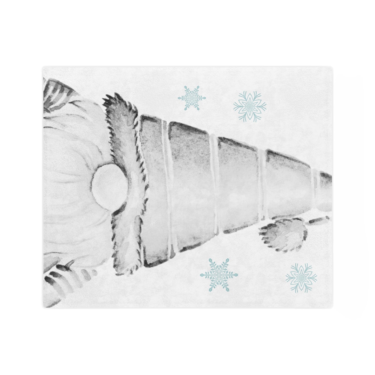 Velveteen Minky Blanket - Gnome and snow flakes