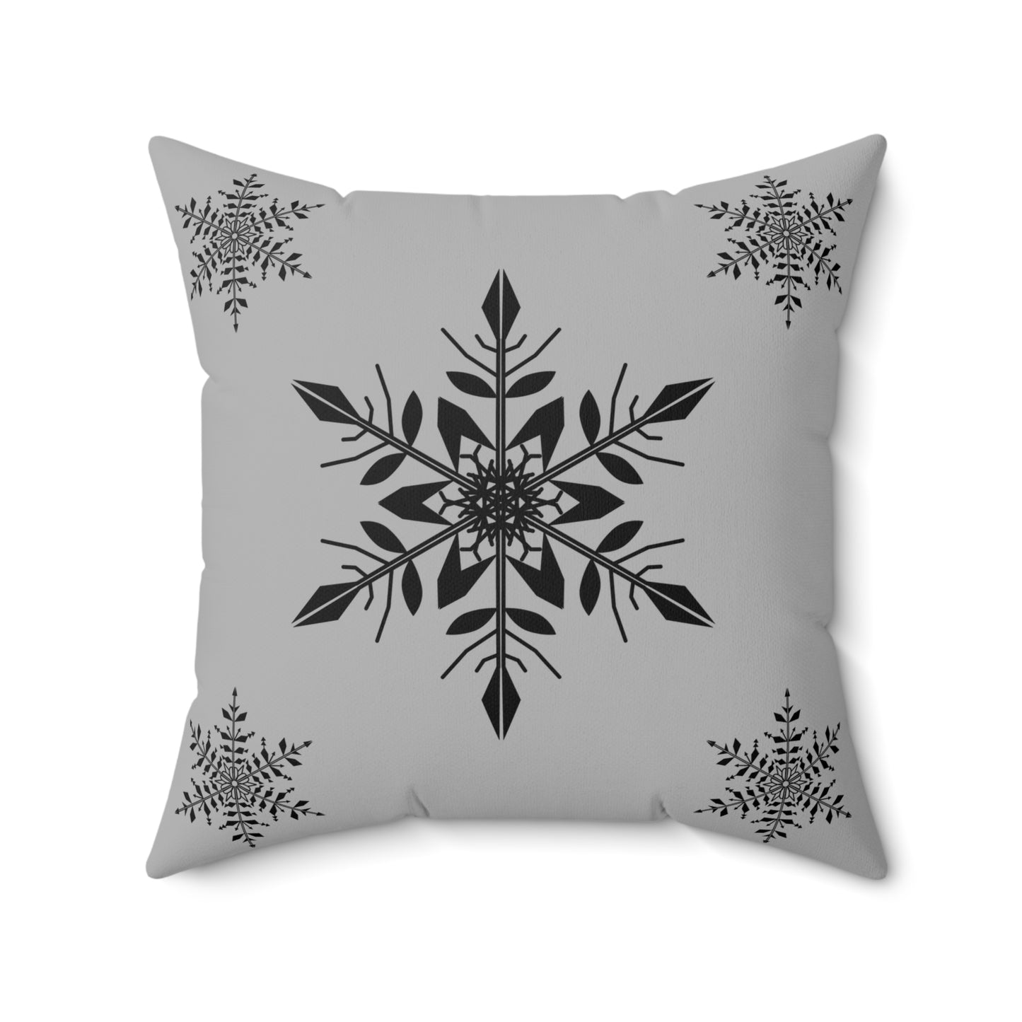 Spun Polyester Square Pillow - SNOWFLAKES