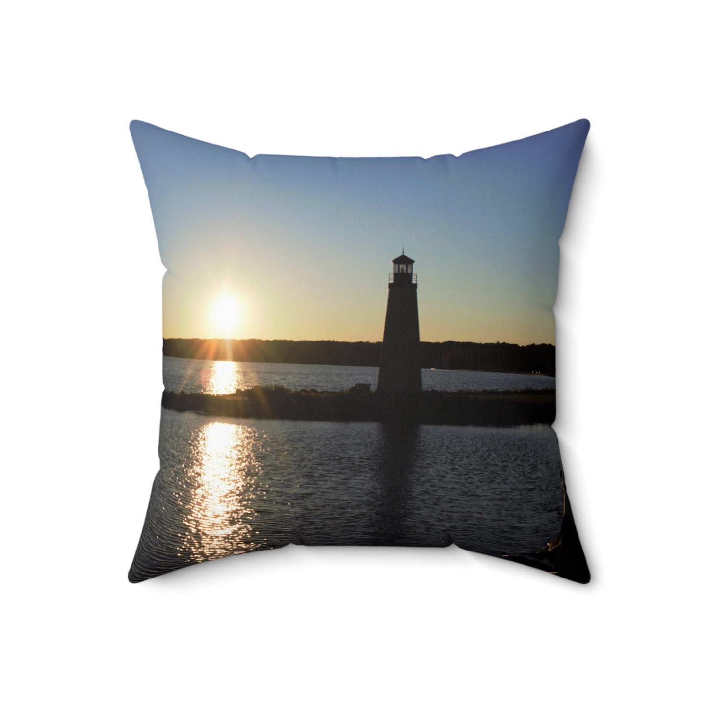 Spun Polyester Square Pillow - Light House