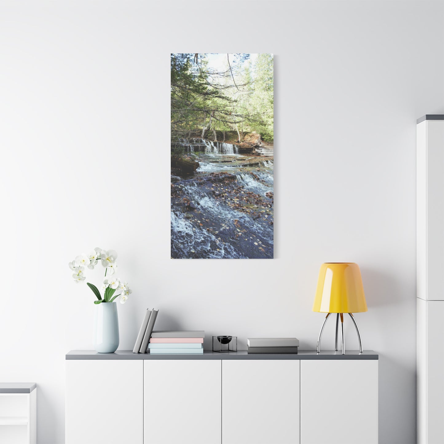 Agate waterfall left Matte Canvas, Stretched, 1.25" 48" x 16", 48" x 24", 32", 36" Vertical