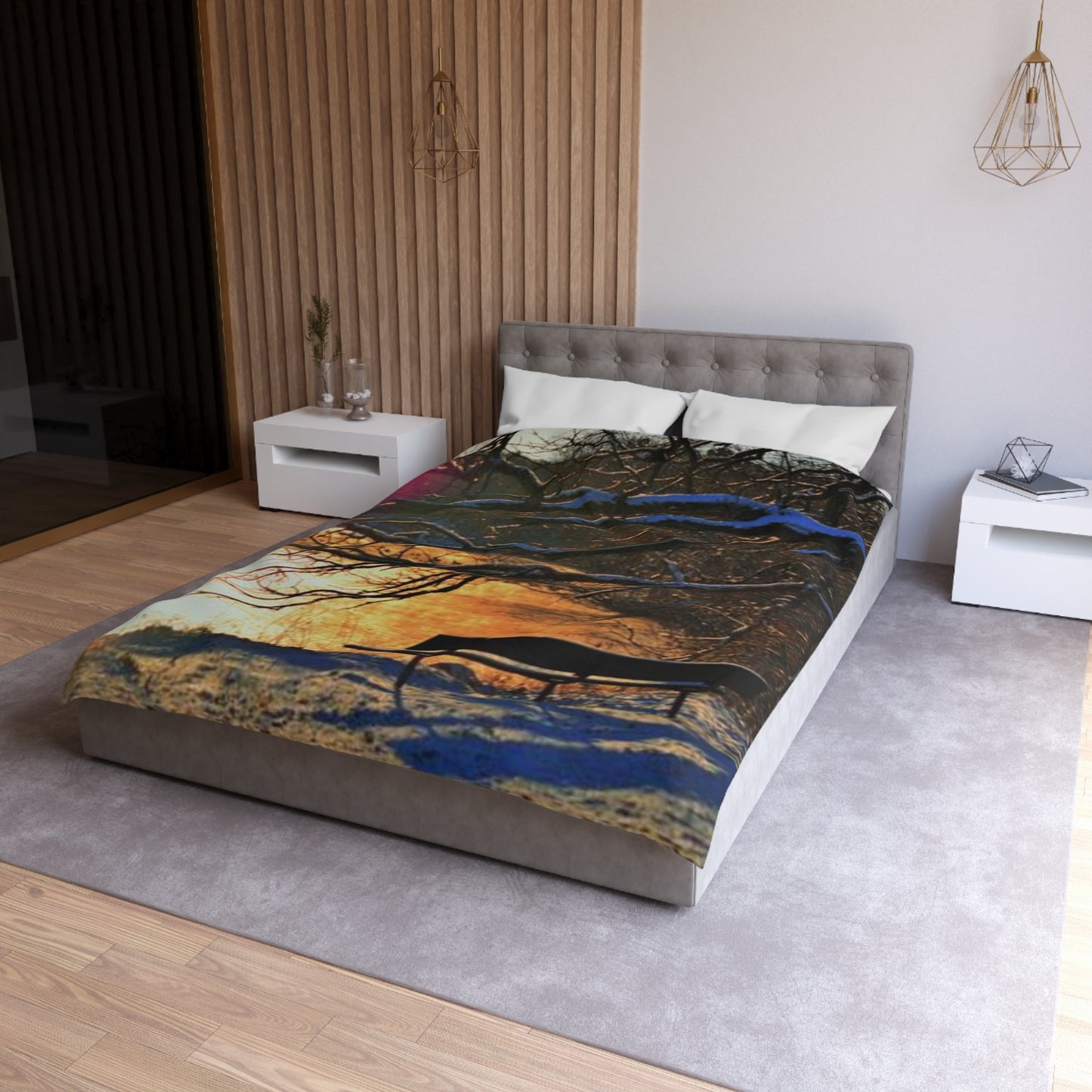 Microfiber Duvet Cover - A bench to remember