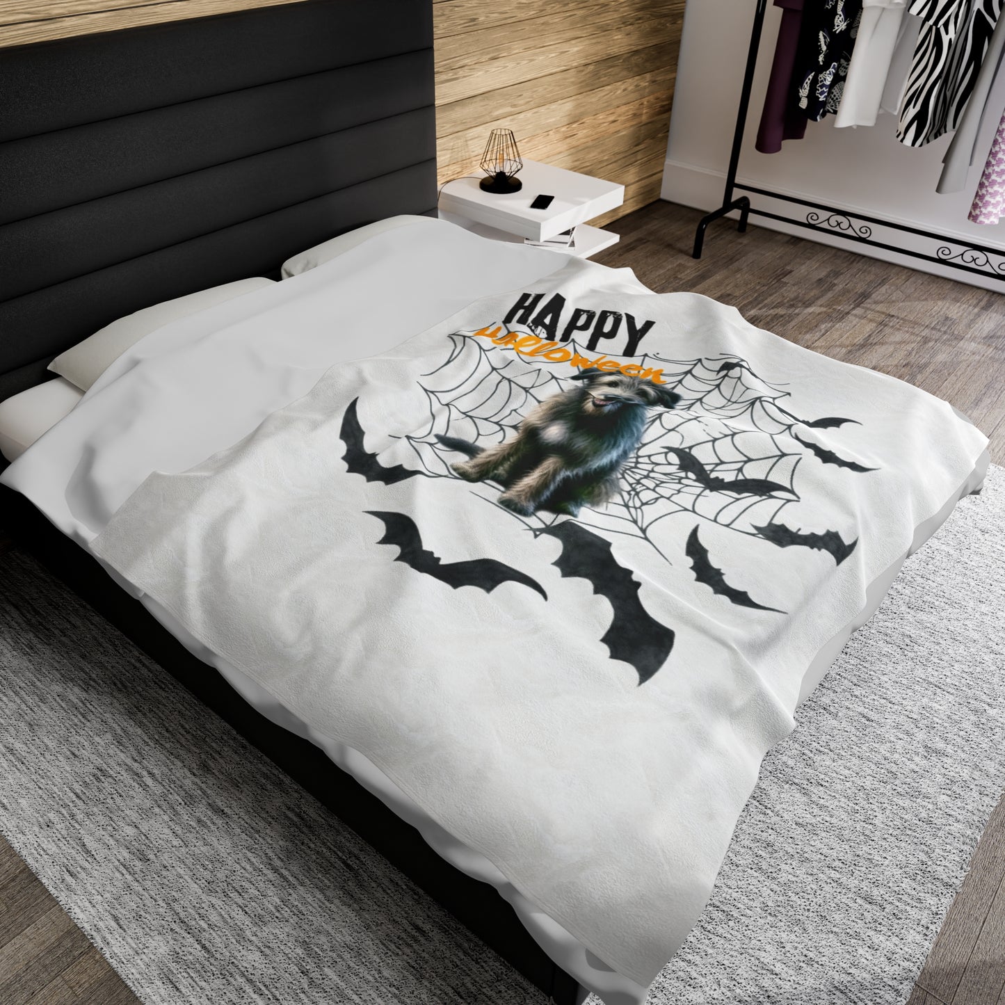 Velveteen Plush Blanket - Sealyham Terrier Halloween
