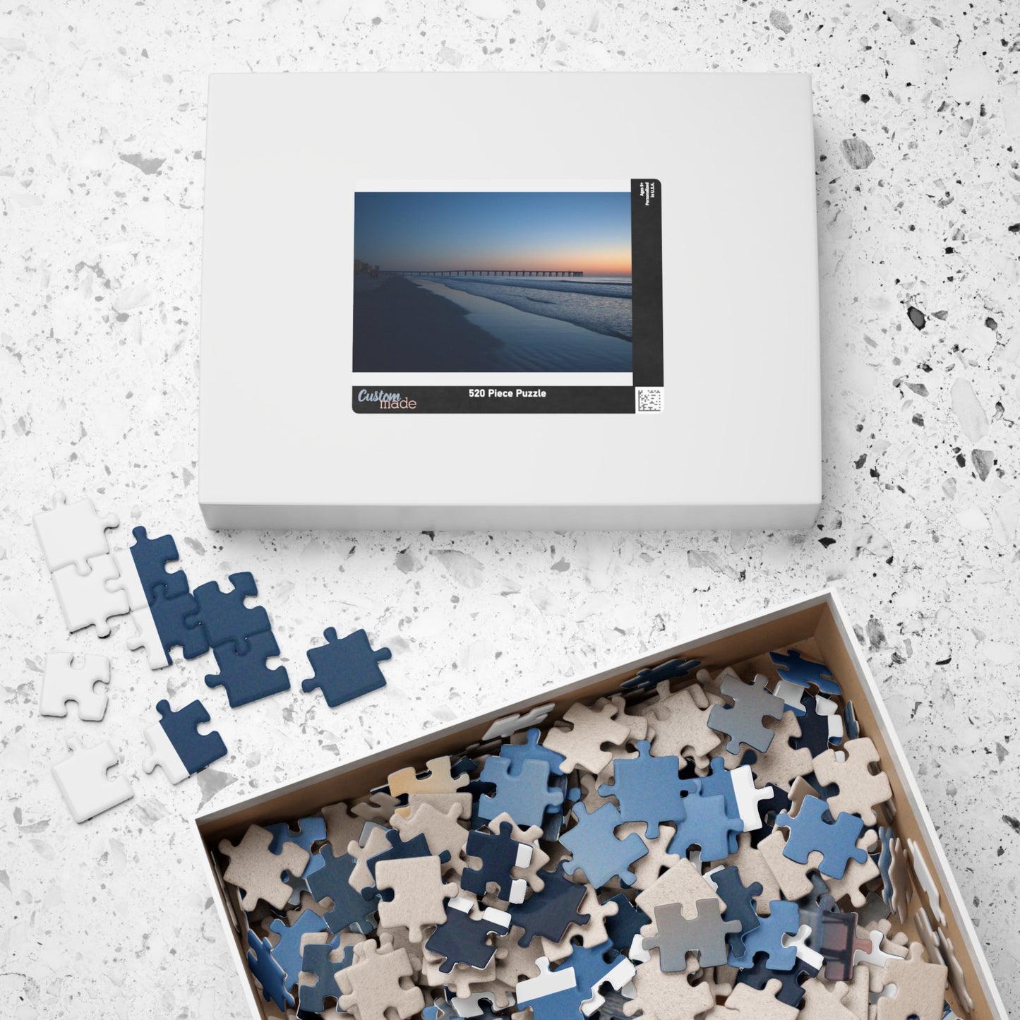 Puzzle (110, 252, 500, 1014-piece) Blue hour at the pier