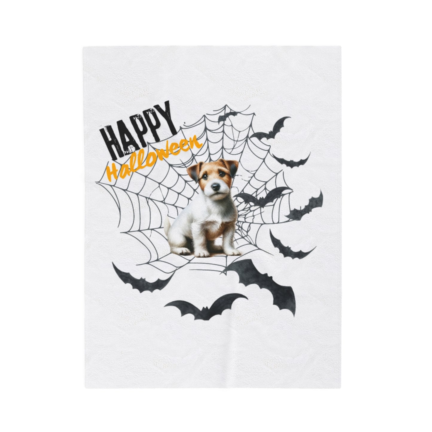 Velveteen Plush Blanket - Jack Russell Halloween