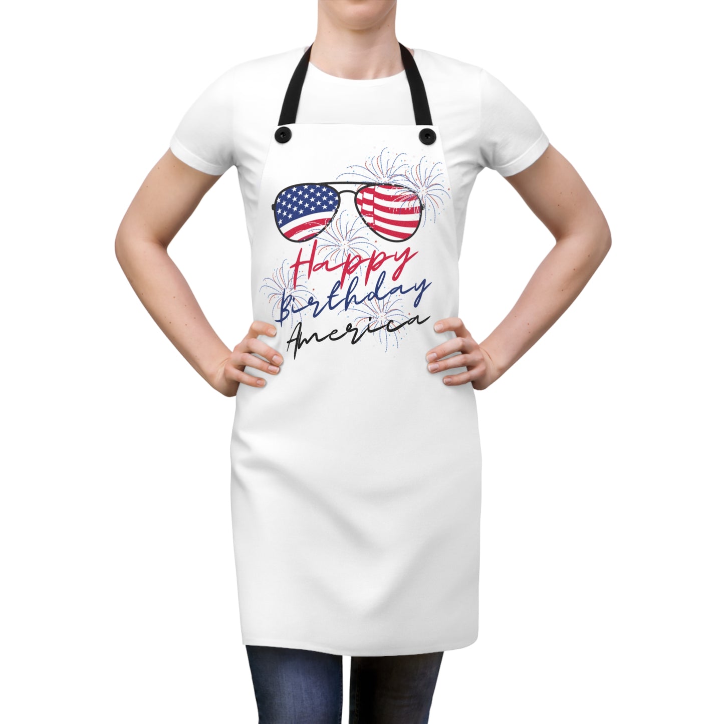 White Apron - Happy Birthday America