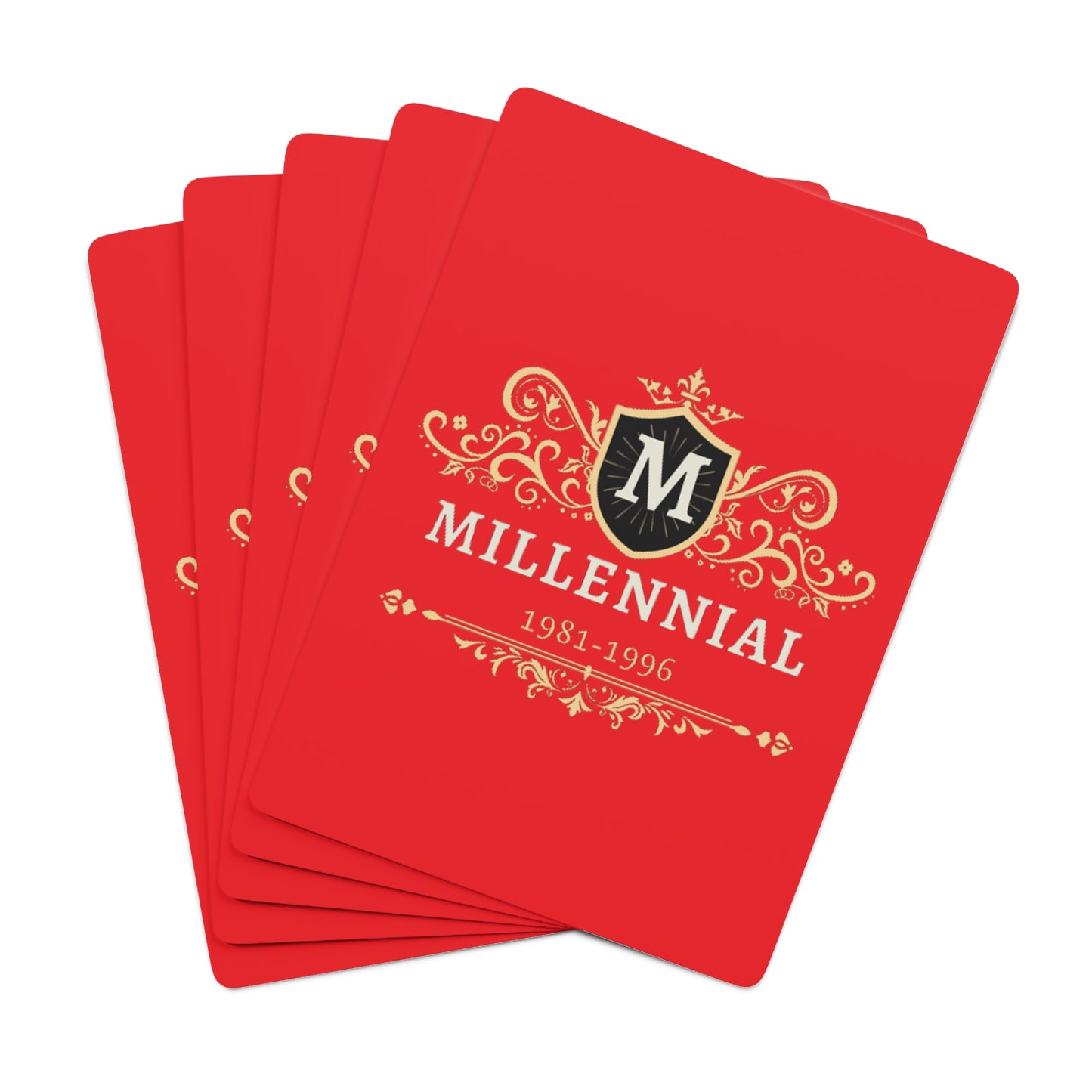 Red Poker Cards Millennial