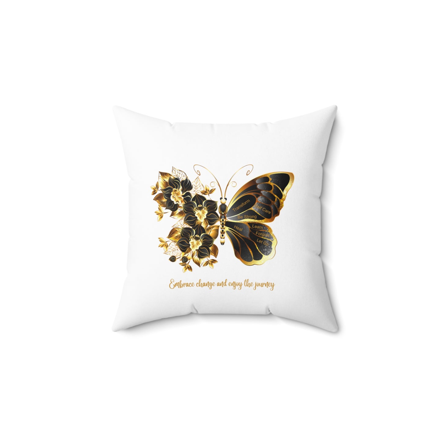 Spun Polyester Square Pillow - Embrace the journey