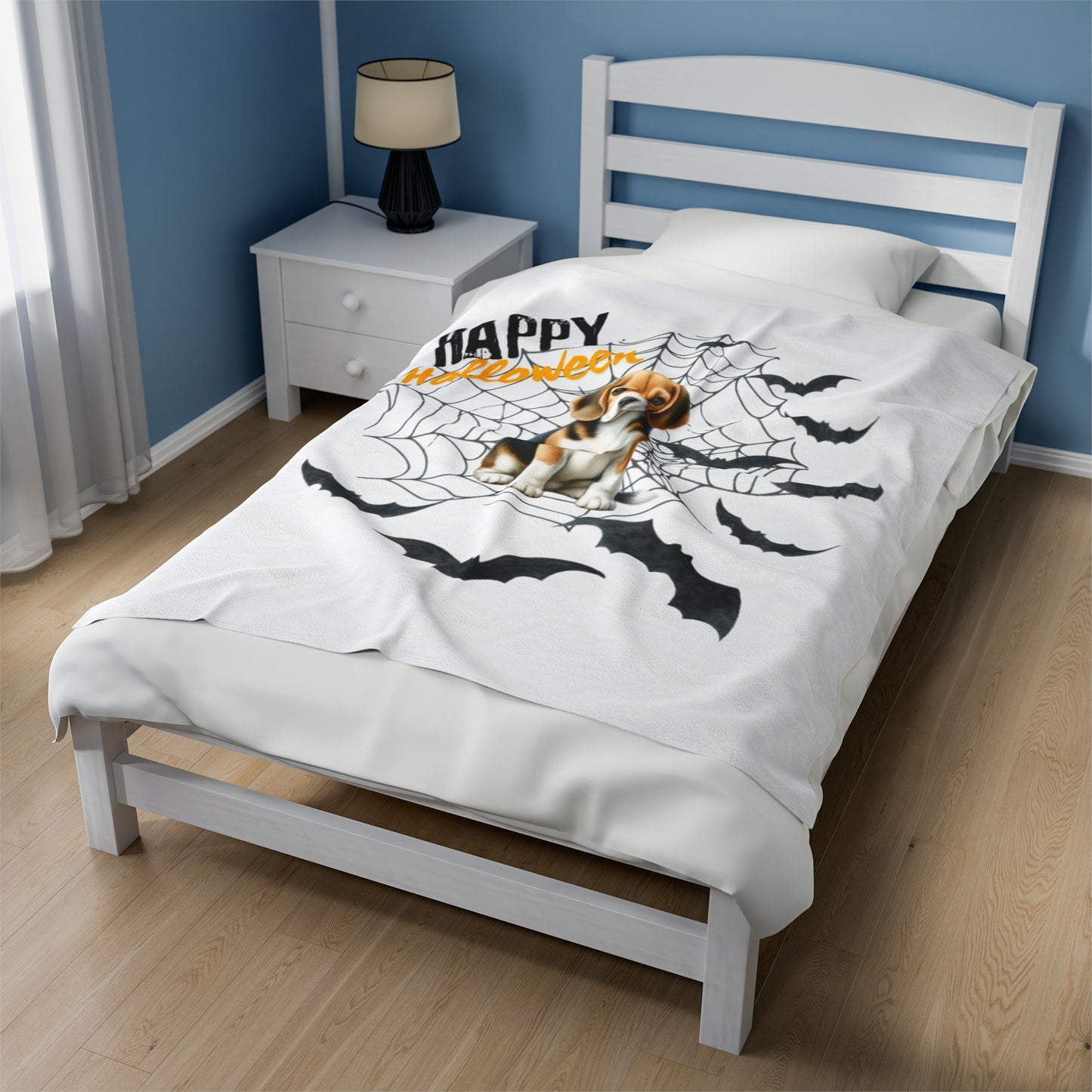 Velveteen Plush Blanket - Beagle Halloween