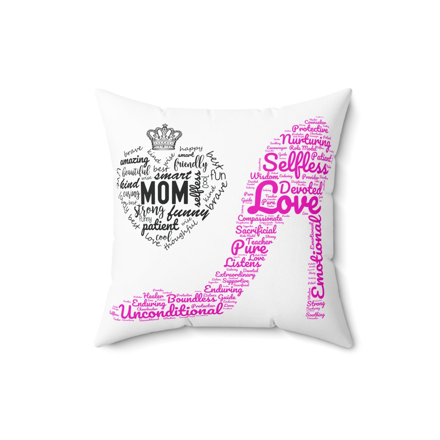 Spun Polyester Square Pillow MOM & High Heals