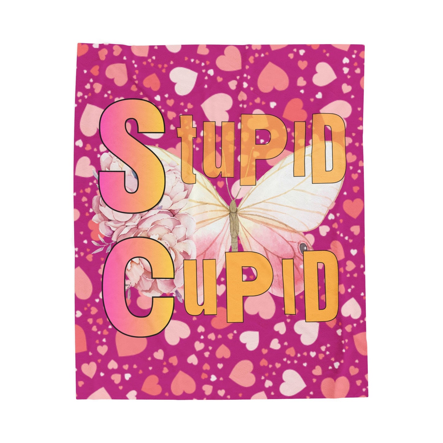 Velveteen Plush Blanket - Stupid Cupid Butterfly