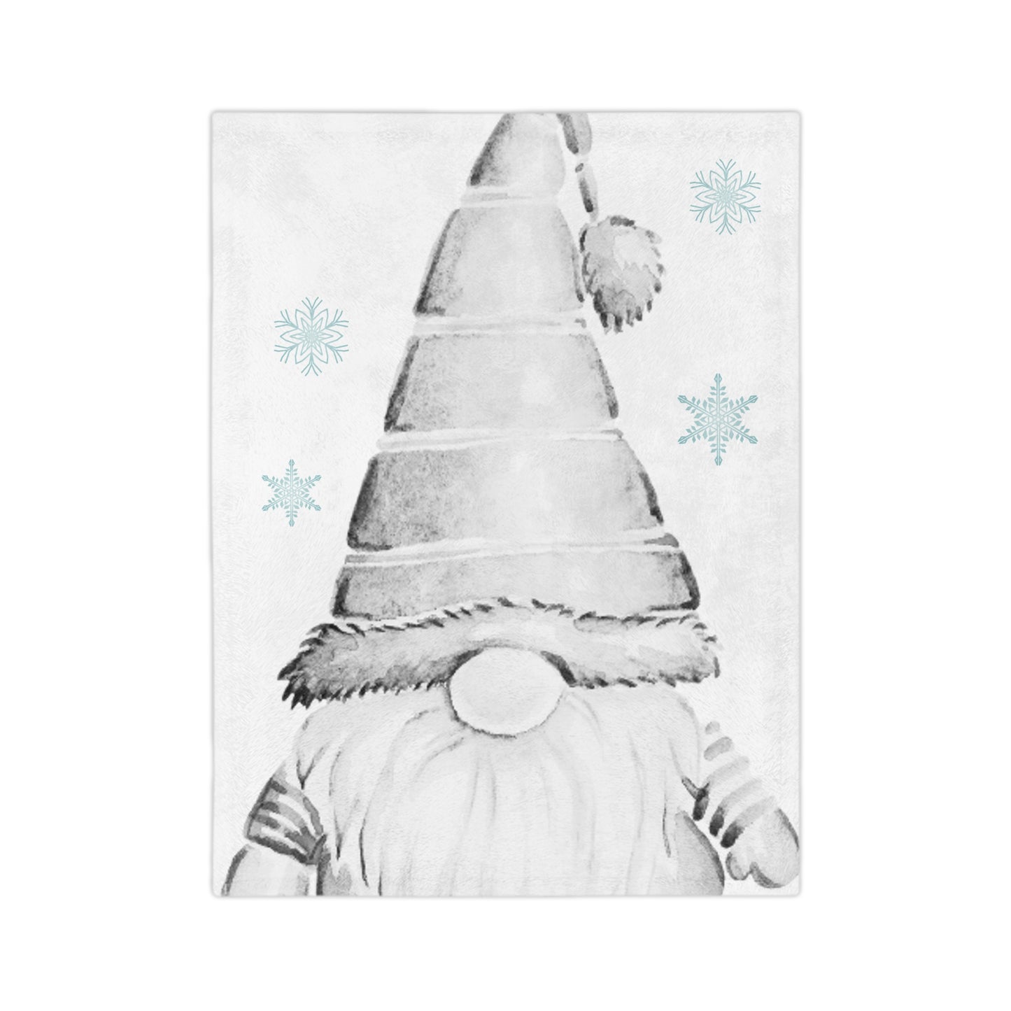 Velveteen Minky Blanket - Gnome and snow flakes