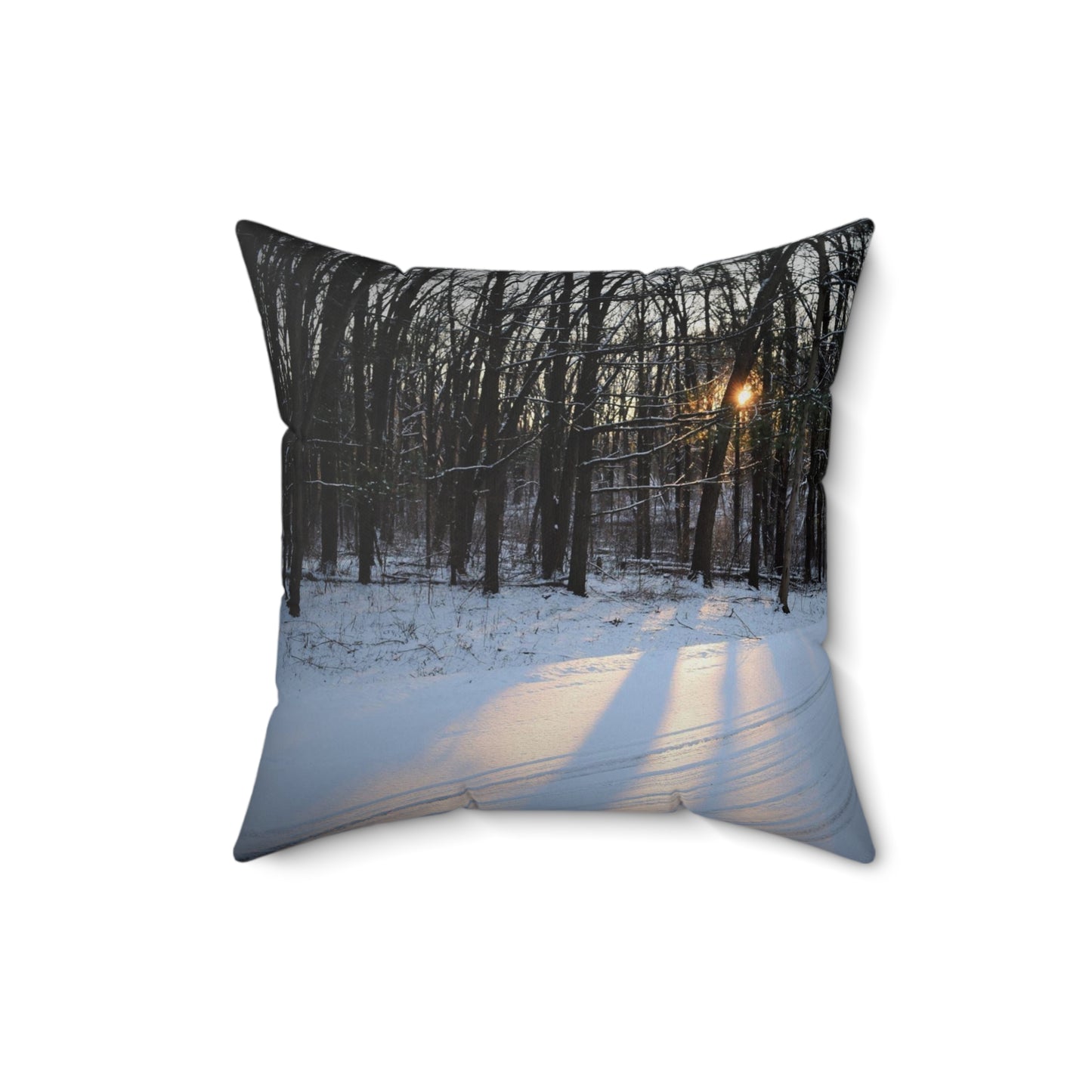 Spun Polyester Square Pillow Winter Sun Beams