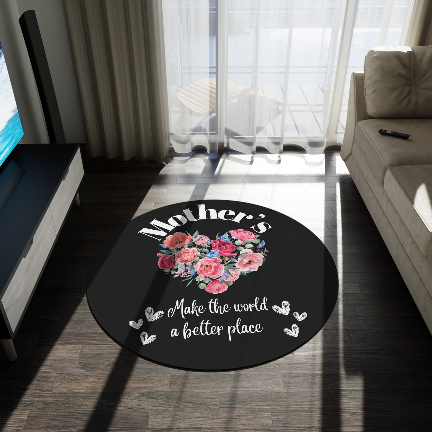 Round Rug - Mother's make the world a beautiful place