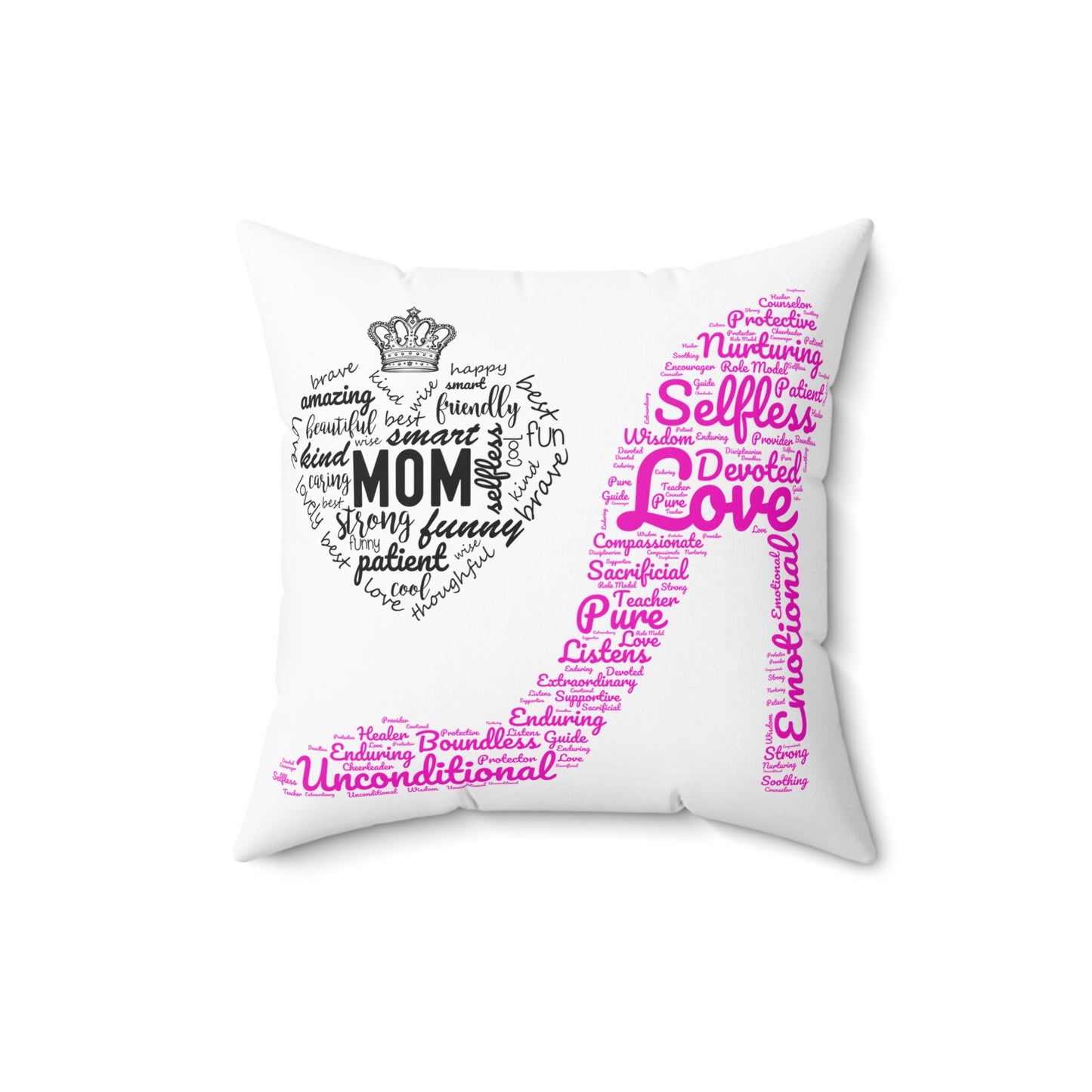 Spun Polyester Square Pillow MOM & High Heals