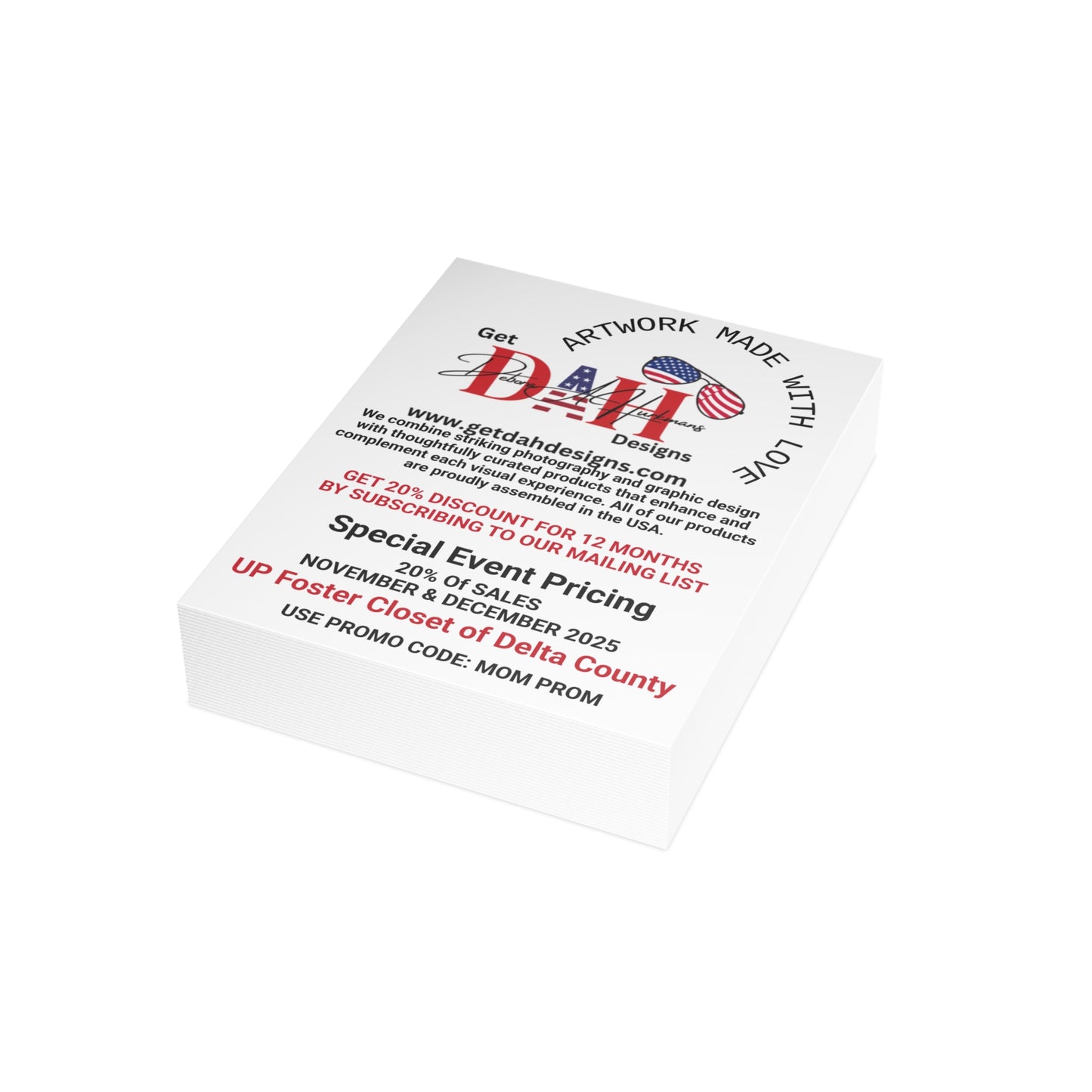 Postcard Bundles DAH Merch MOM Prom Event 2025