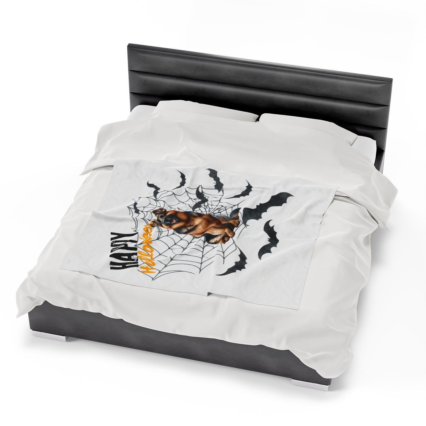 Velveteen Plush Blanket - German Shepard Halloween