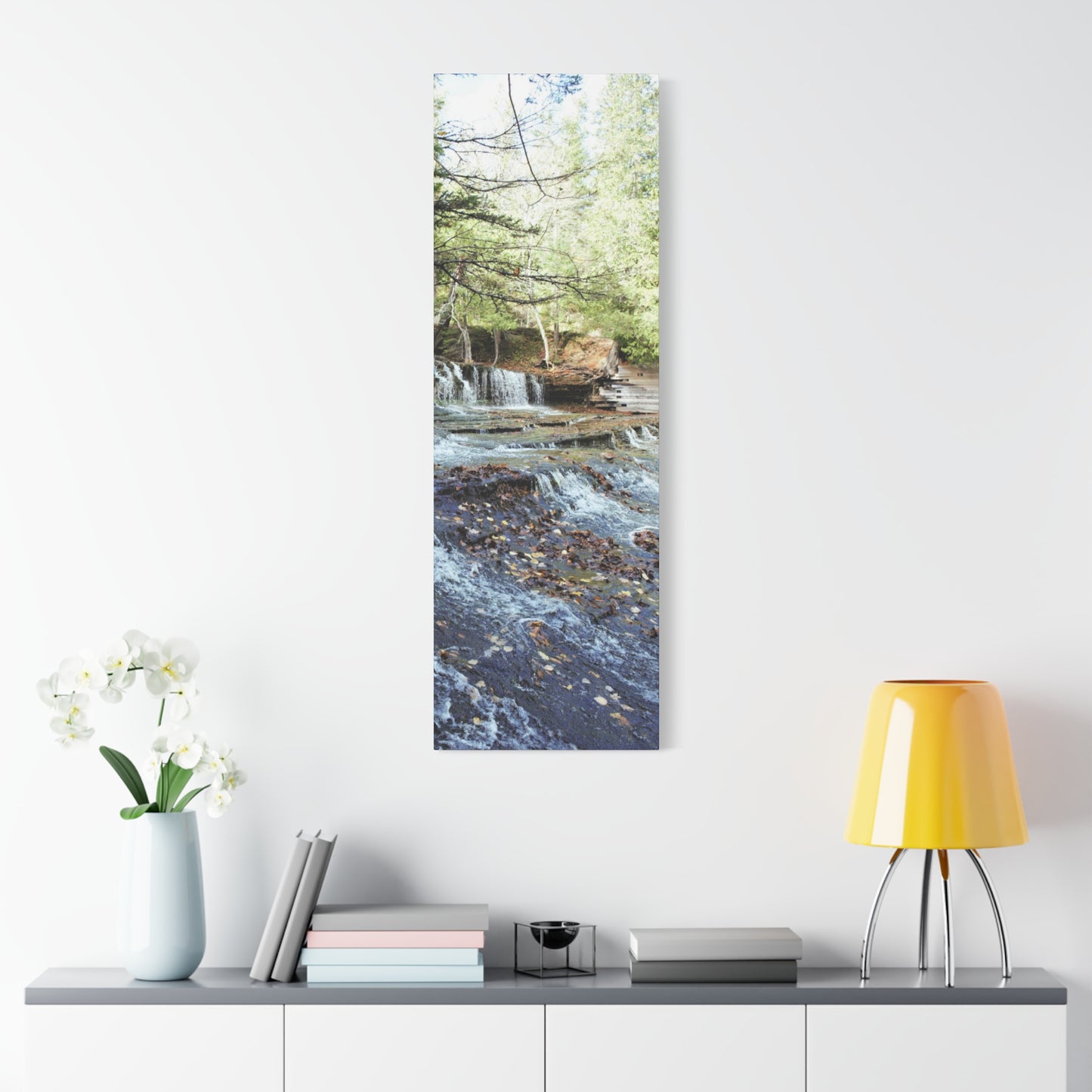 Agate waterfall left Matte Canvas, Stretched, 1.25" 48" x 16", 48" x 24", 32", 36" Vertical