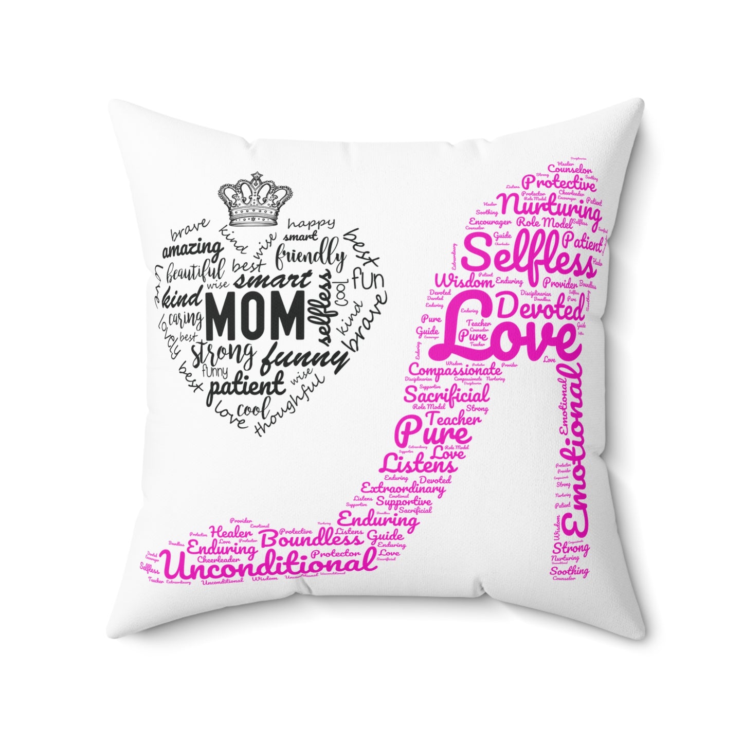 Spun Polyester Square Pillow MOM & High Heals