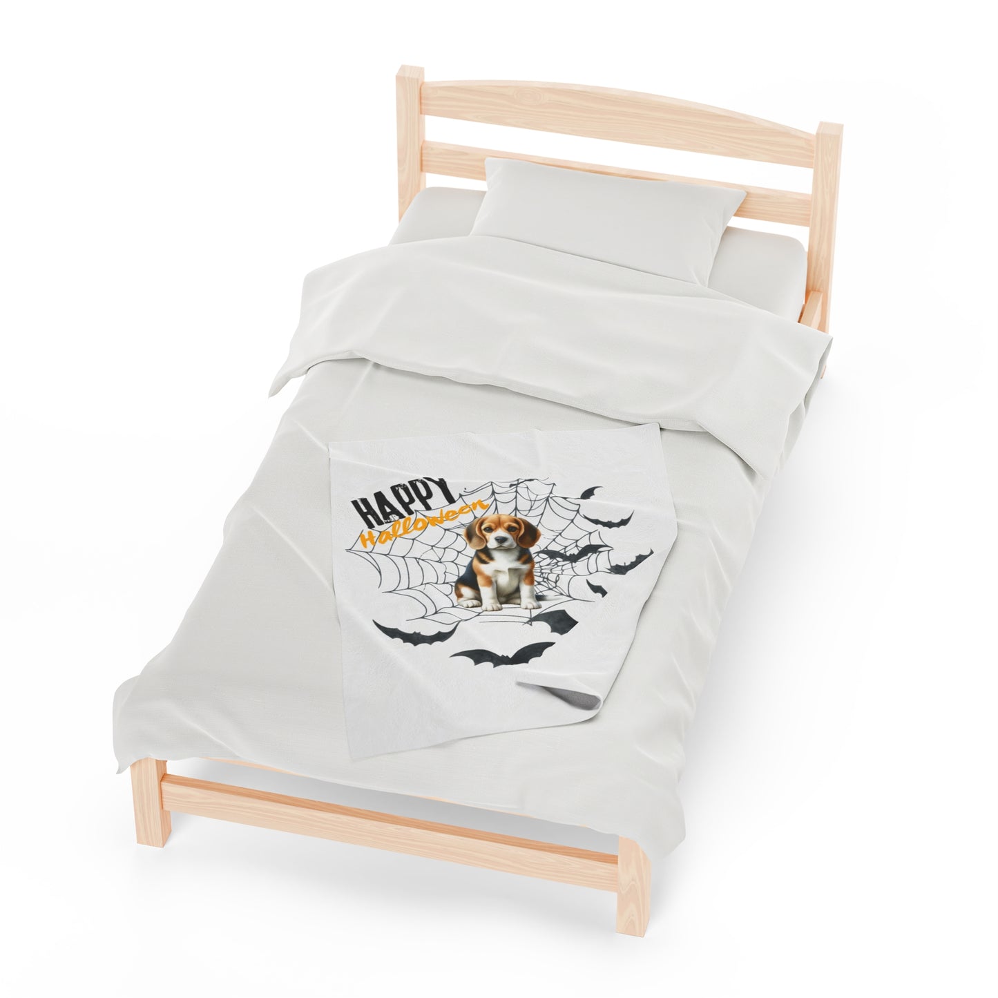 Velveteen Plush Blanket - Beagle Halloween