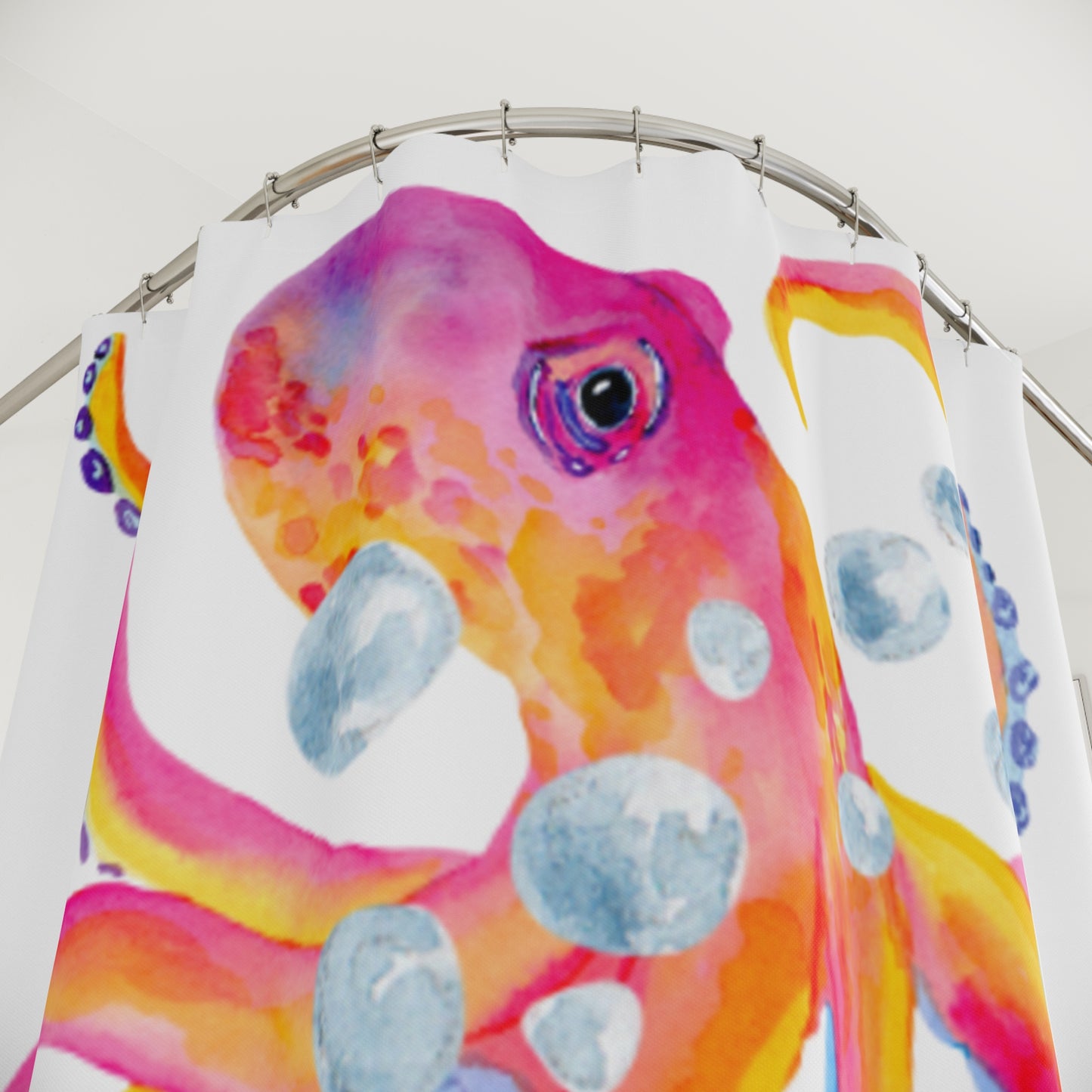 Shower Curtain - Octopus and Bubbles