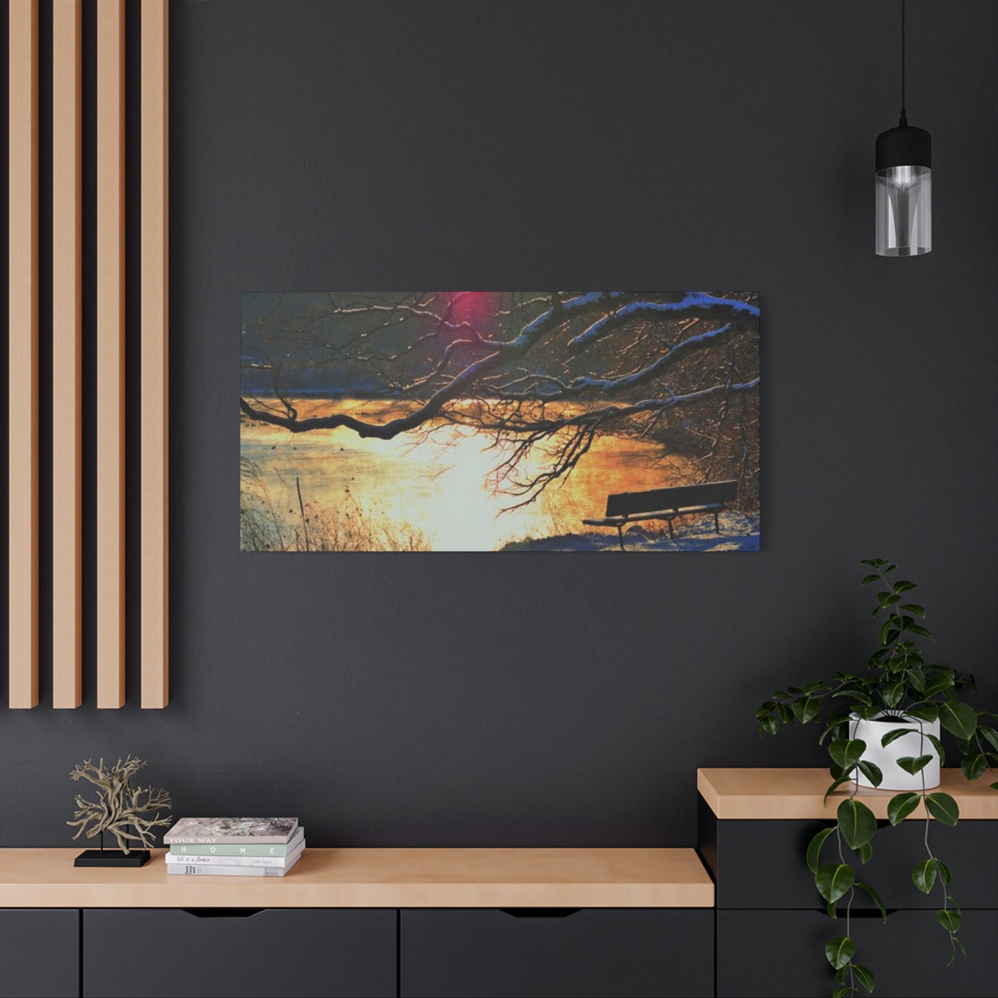 A Bench to Remember Matte Canvas, Stretched, 1.25" 48 "x 16" 48" x 24", 48" x 32", 48" x 36"