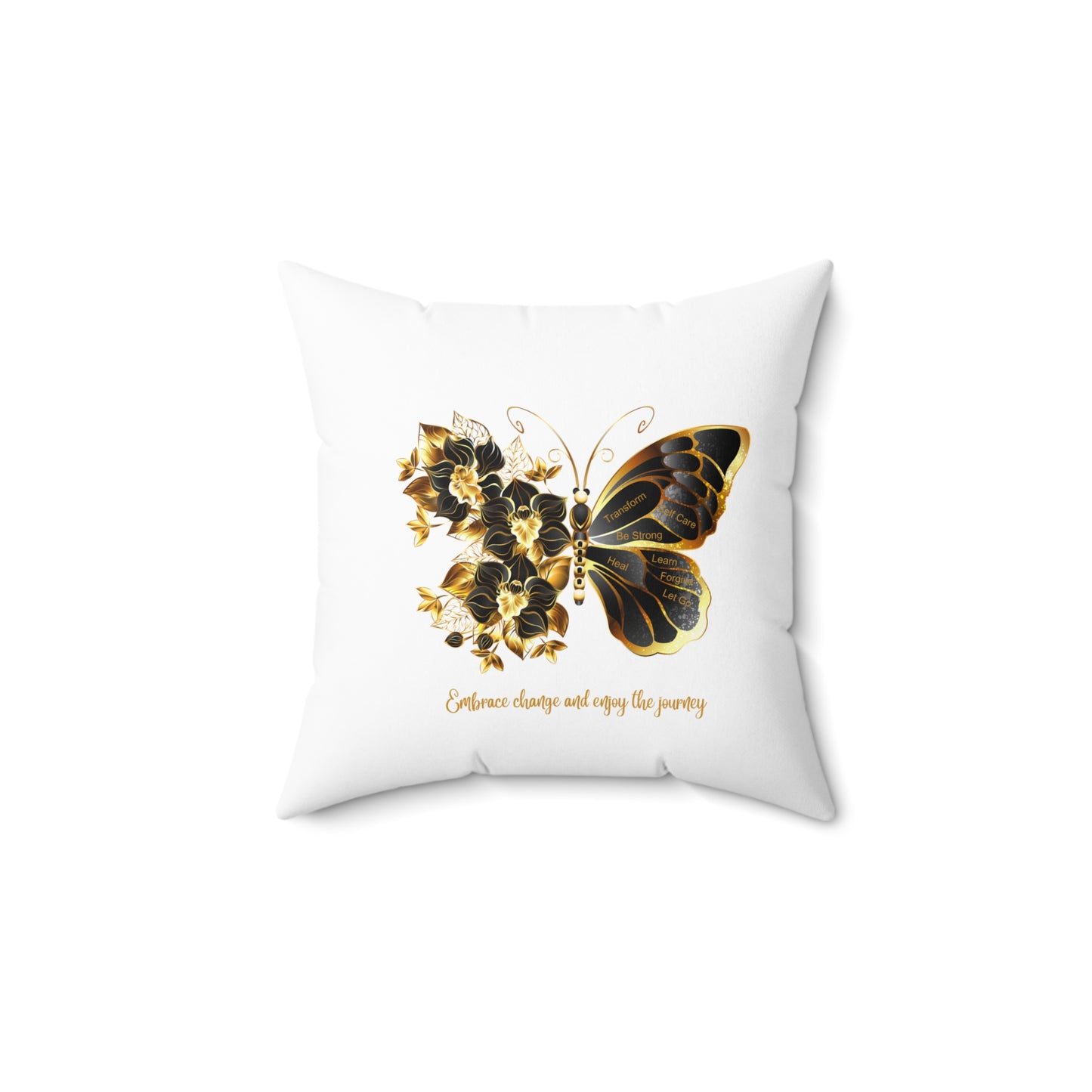 Spun Polyester Square Pillow - Embrace the journey